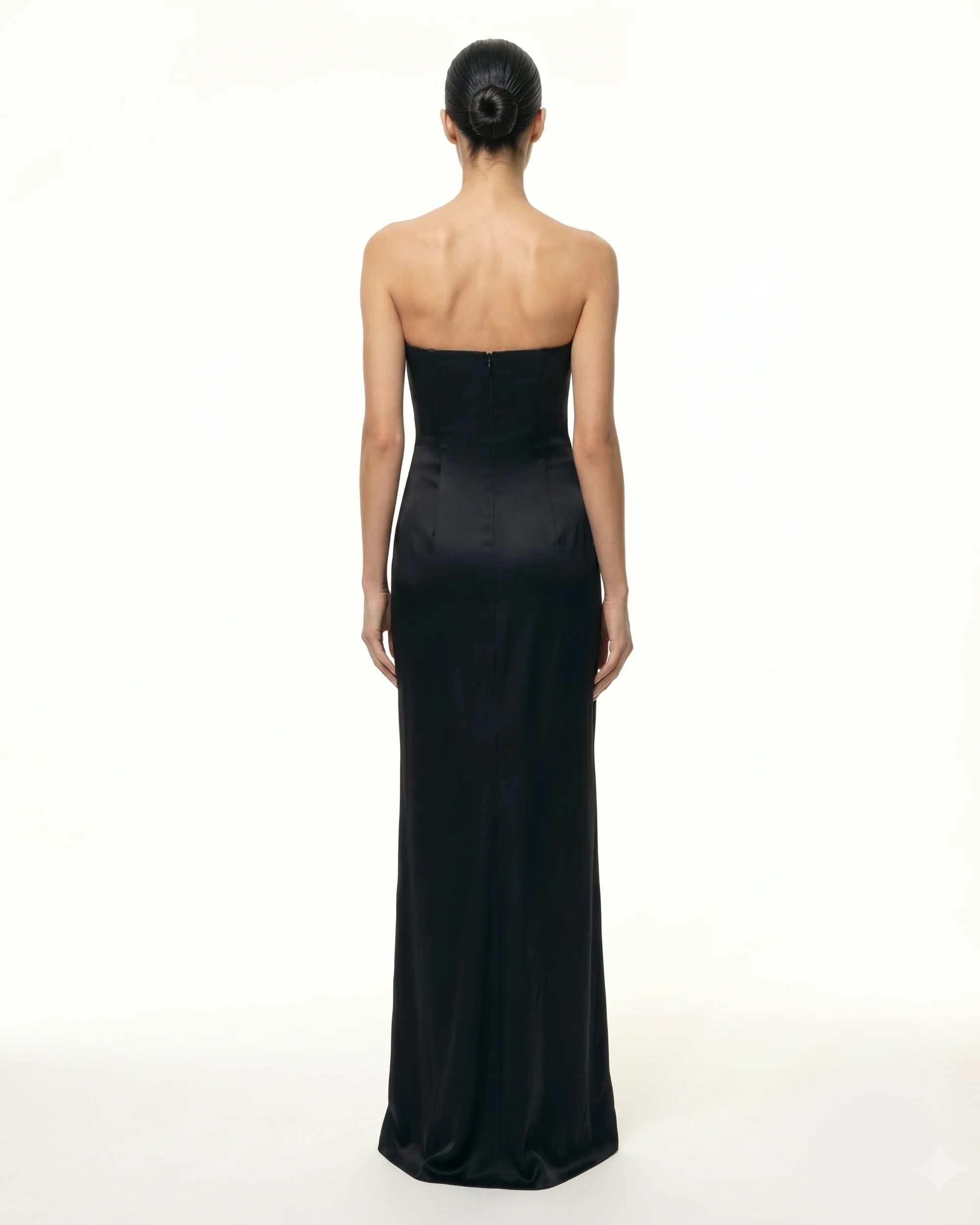 Iris Floral-Appliqué Strapless Maxi Dress - Black - Image 2