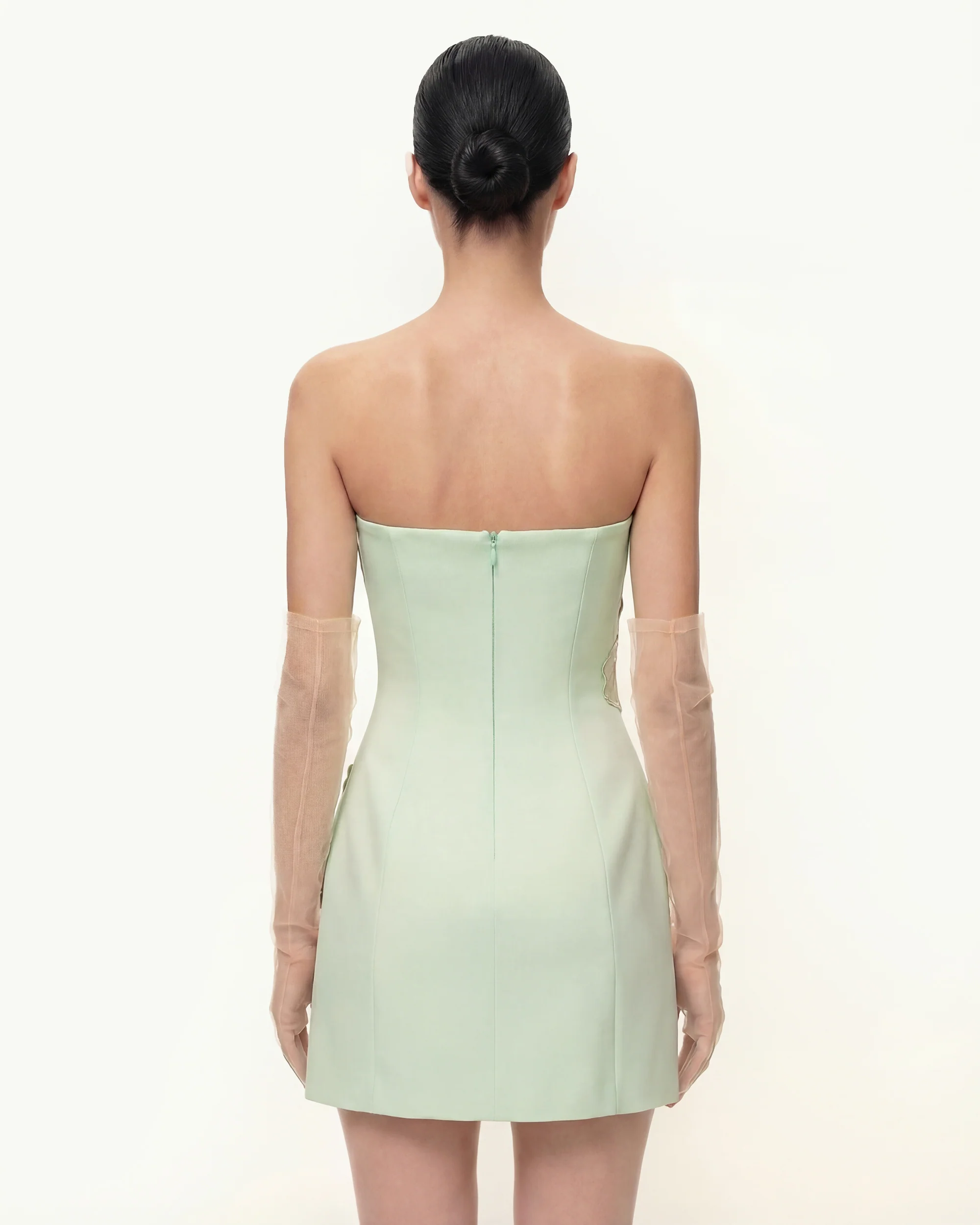 Iris Floral Print Strapless Dress - Green - Image 2