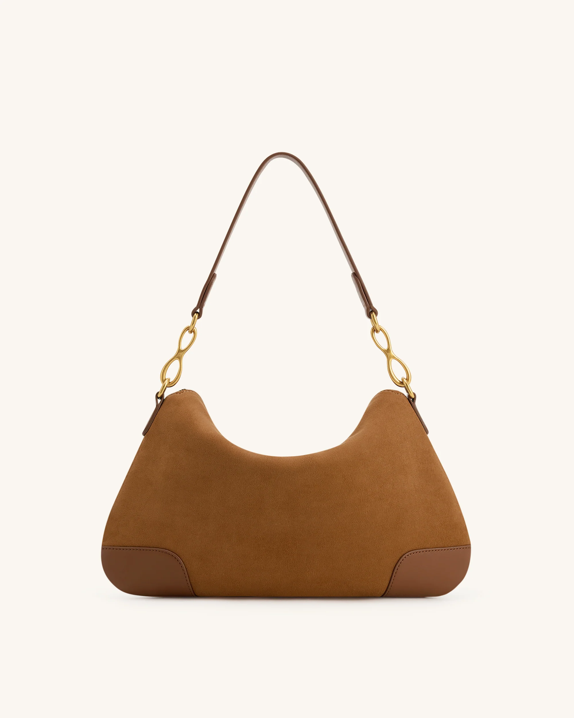 Jayla Faux Suede Metal Pendant Embellished Shoulder Bag - Brown - Image 3