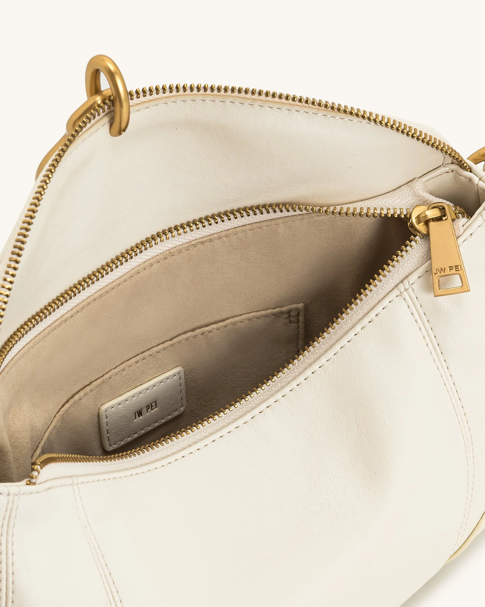 Jayla Metal Pendant Embellished Shoulder Bag - White - Image 4