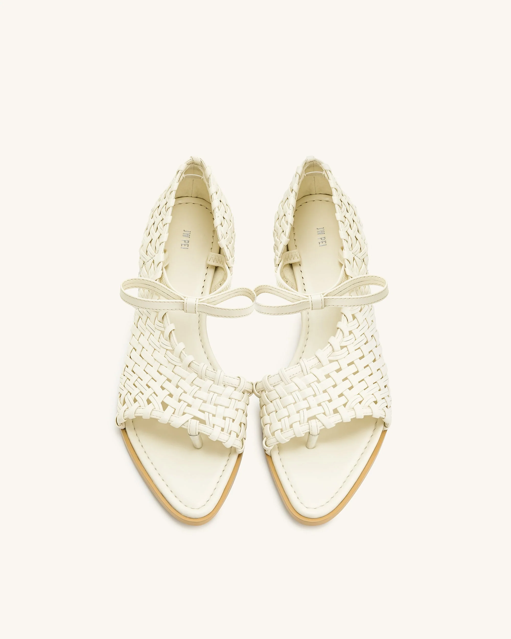 Jocelyn Weave Strap Flip-flops - Beige - Image 13
