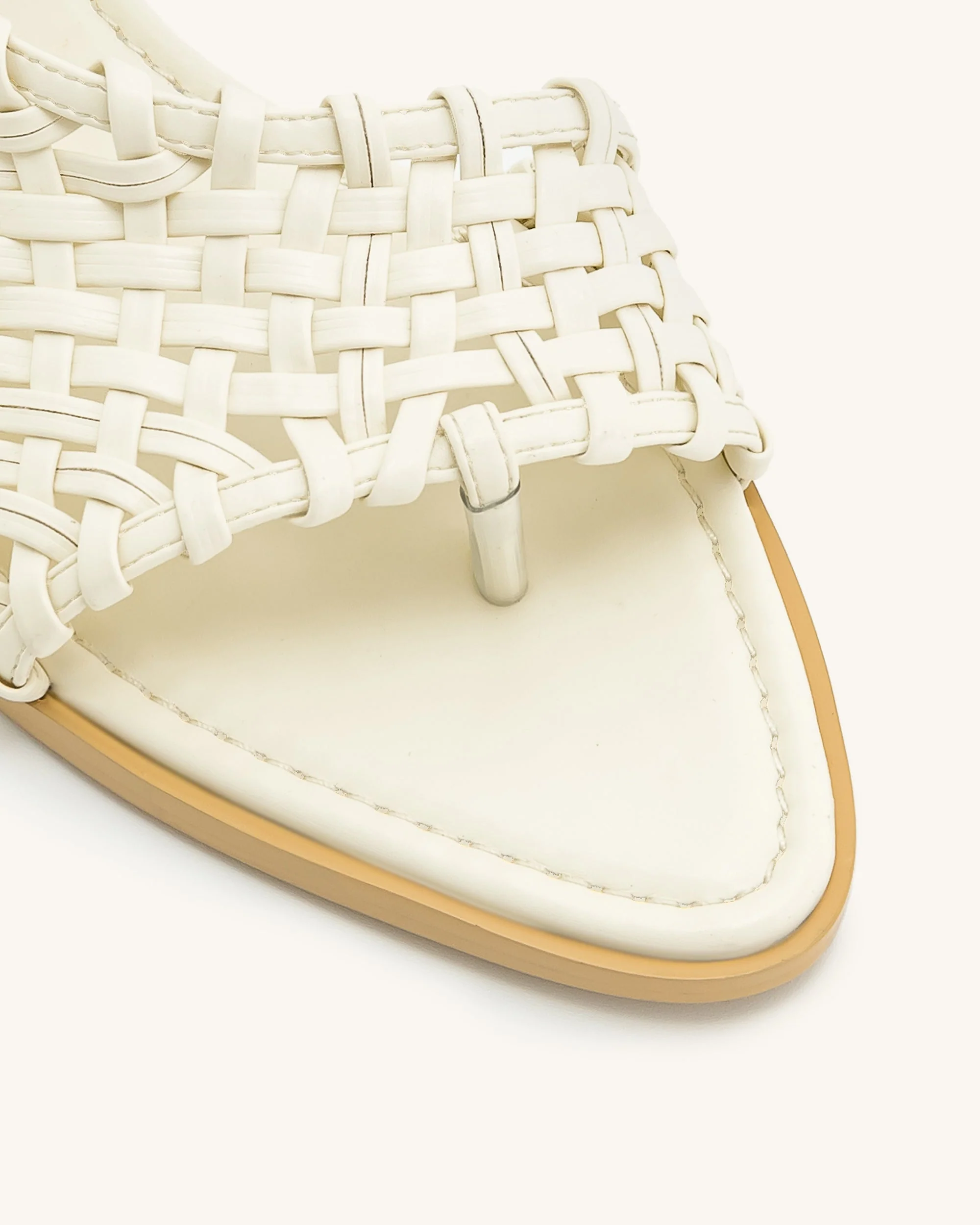 Jocelyn Weave Strap Flip-flops - Beige - Image 9
