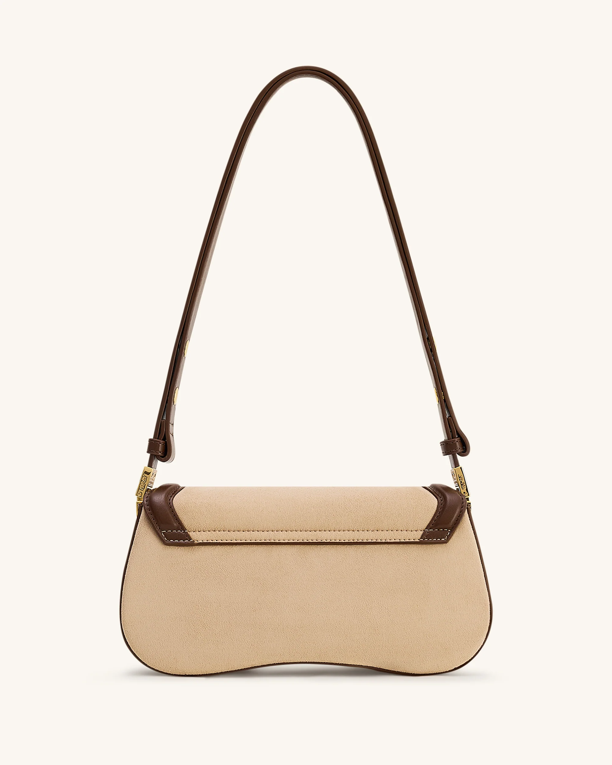 Joy Faux Suede Shoulder Bag - Khaki Brown - Image 3