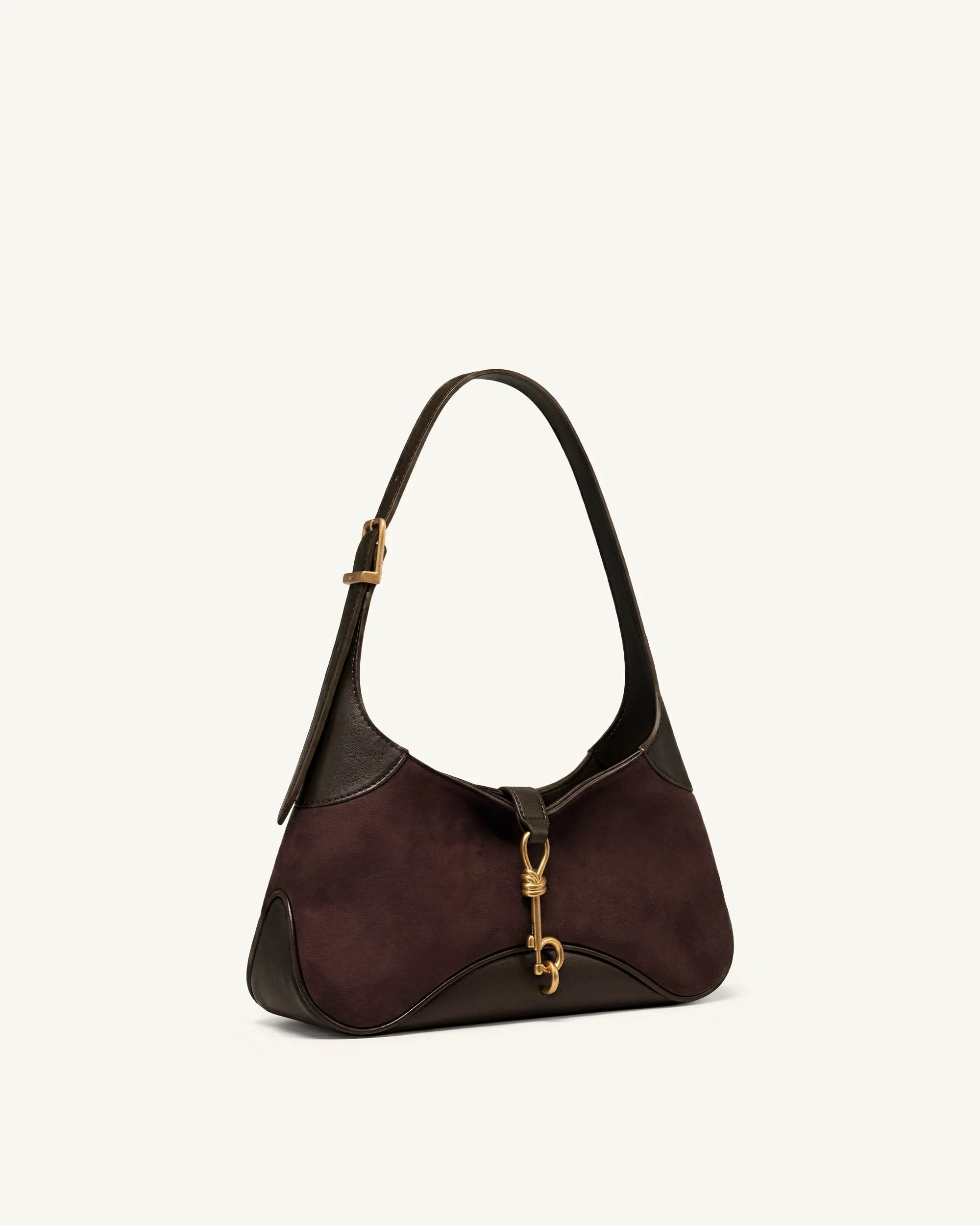 Juliette Key Charm East-West Shoulder Bag - Dark Brown - Image 2