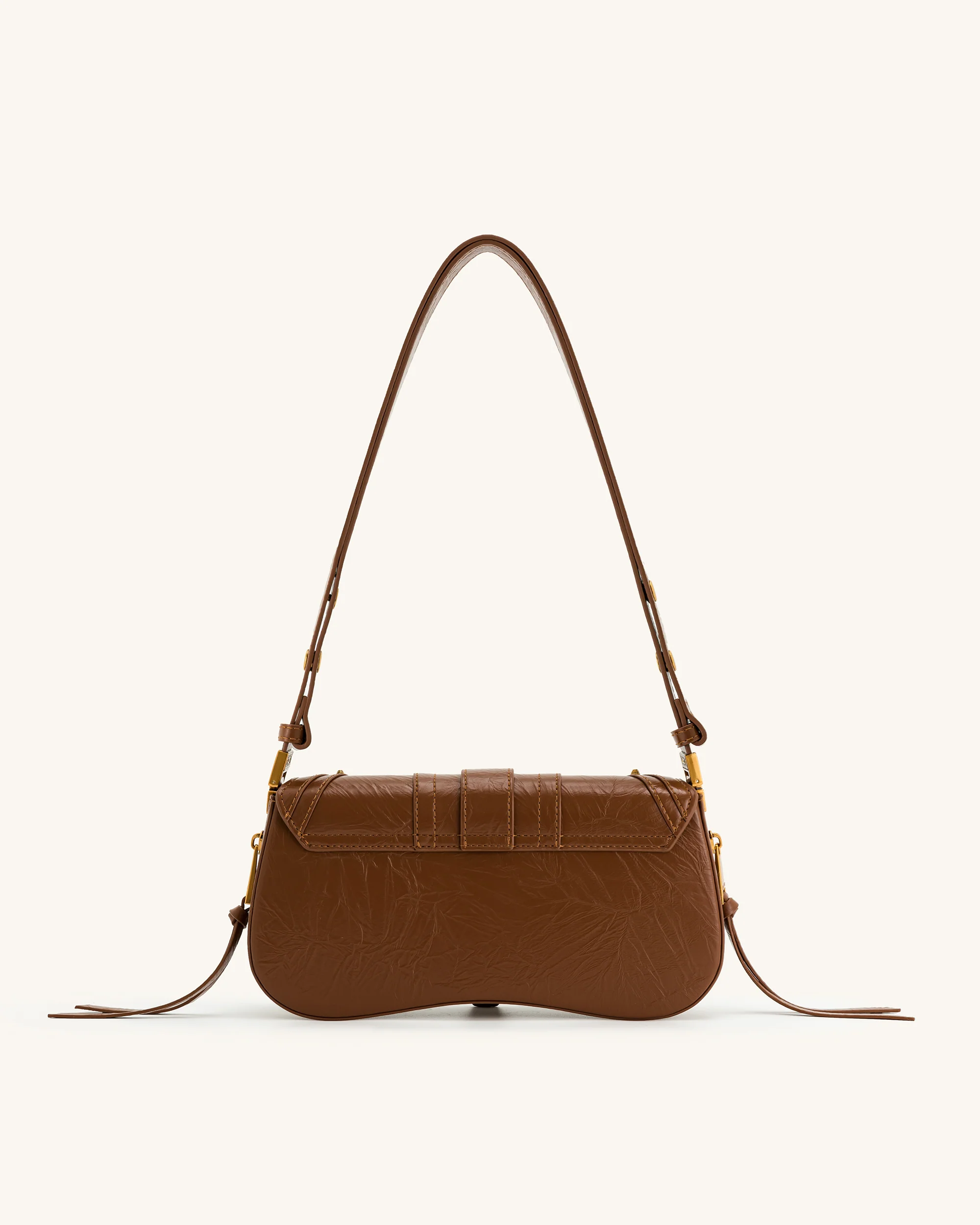 Joy Crushed Shoulder Bag - Brown - Image 3