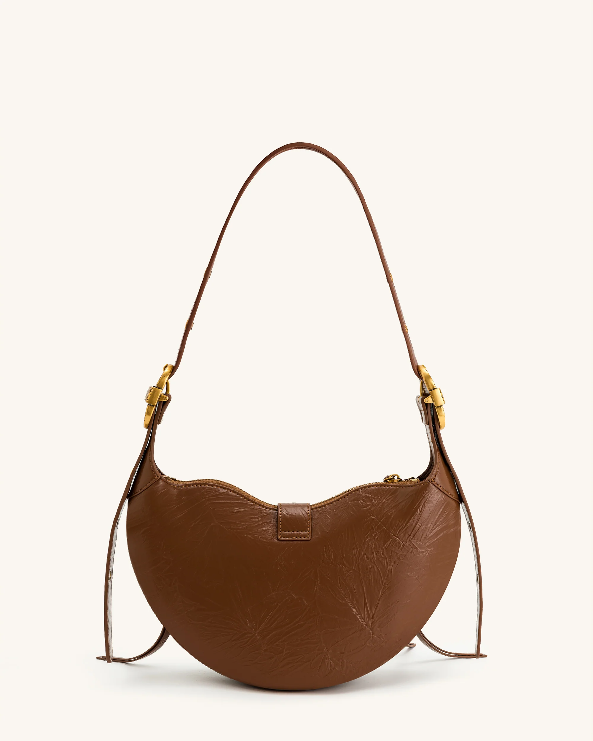 Tessa Crushed Shoulder Bag - Brown - Image 3