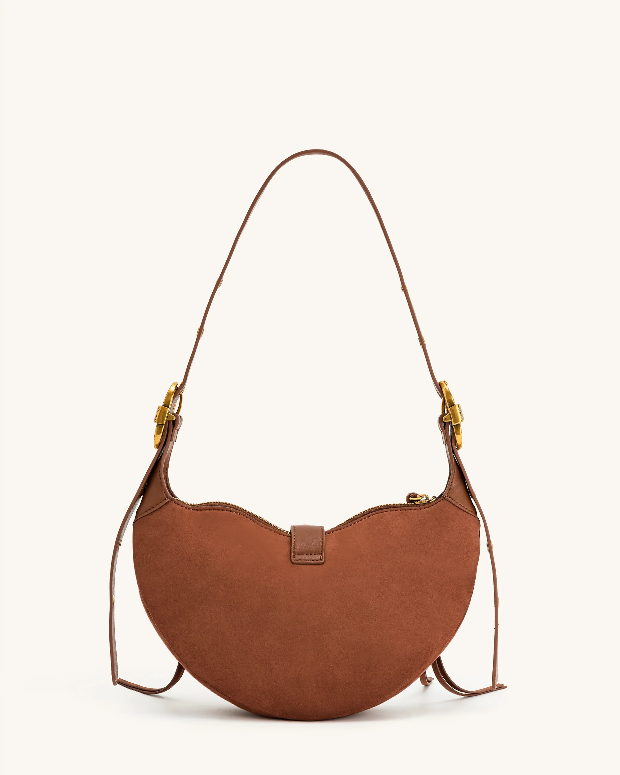 Tessa Suede Shoulder Bag - Dark Birch Brown - Image 3
