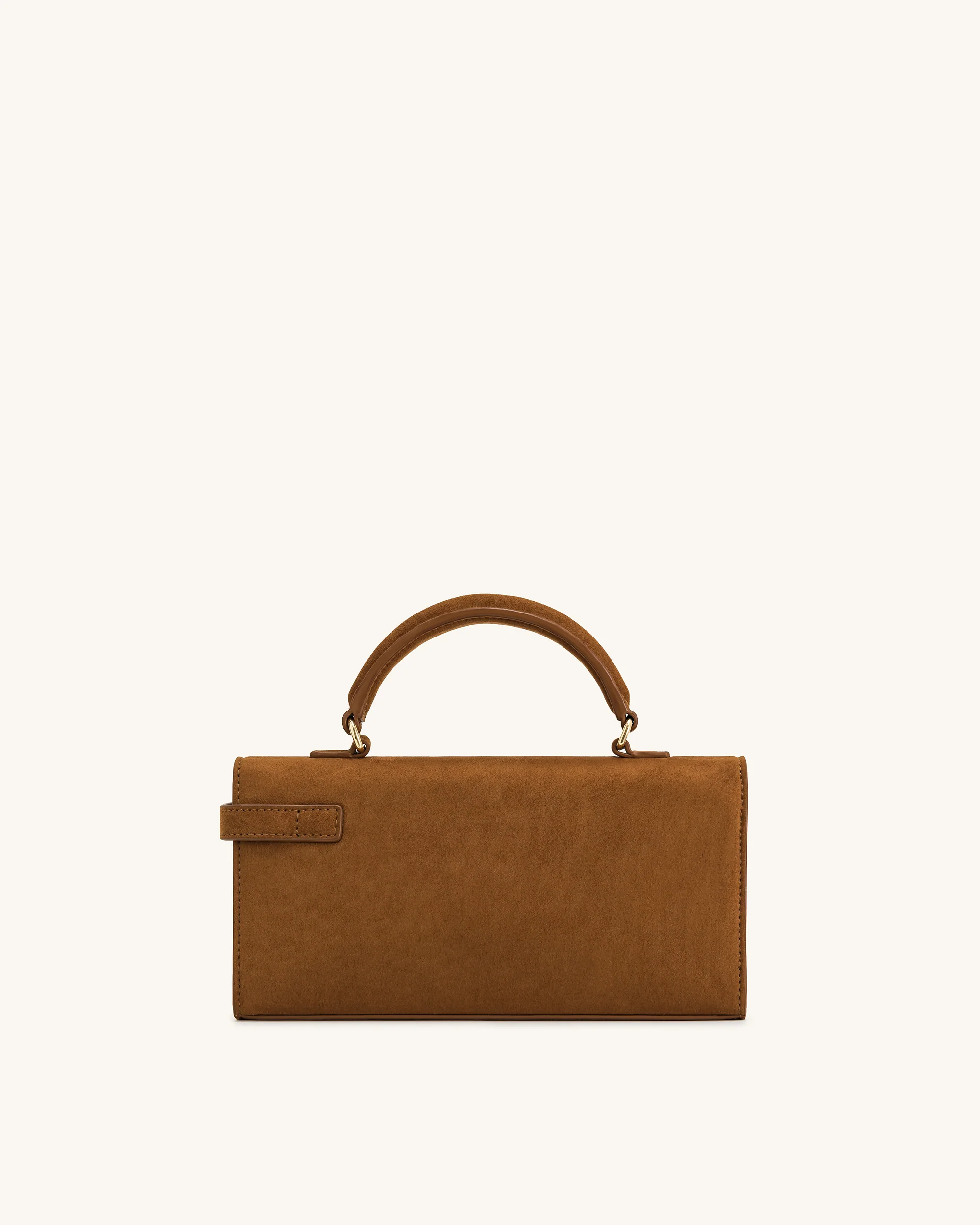 Keyla Faux Suede Top Handle Bag - Brown - Image 3