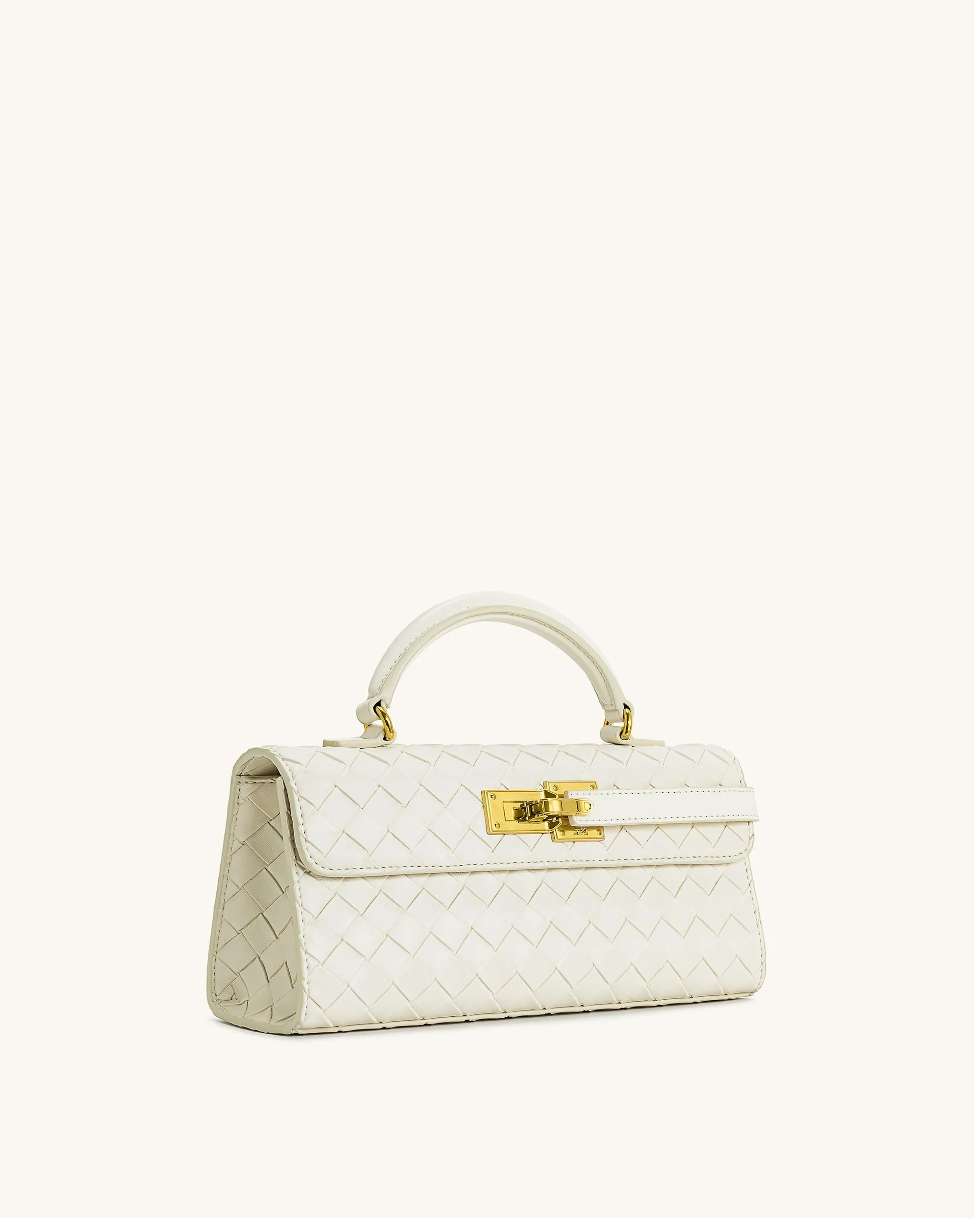 Keyla Weave Texture Top Handle Bag - White - Image 2