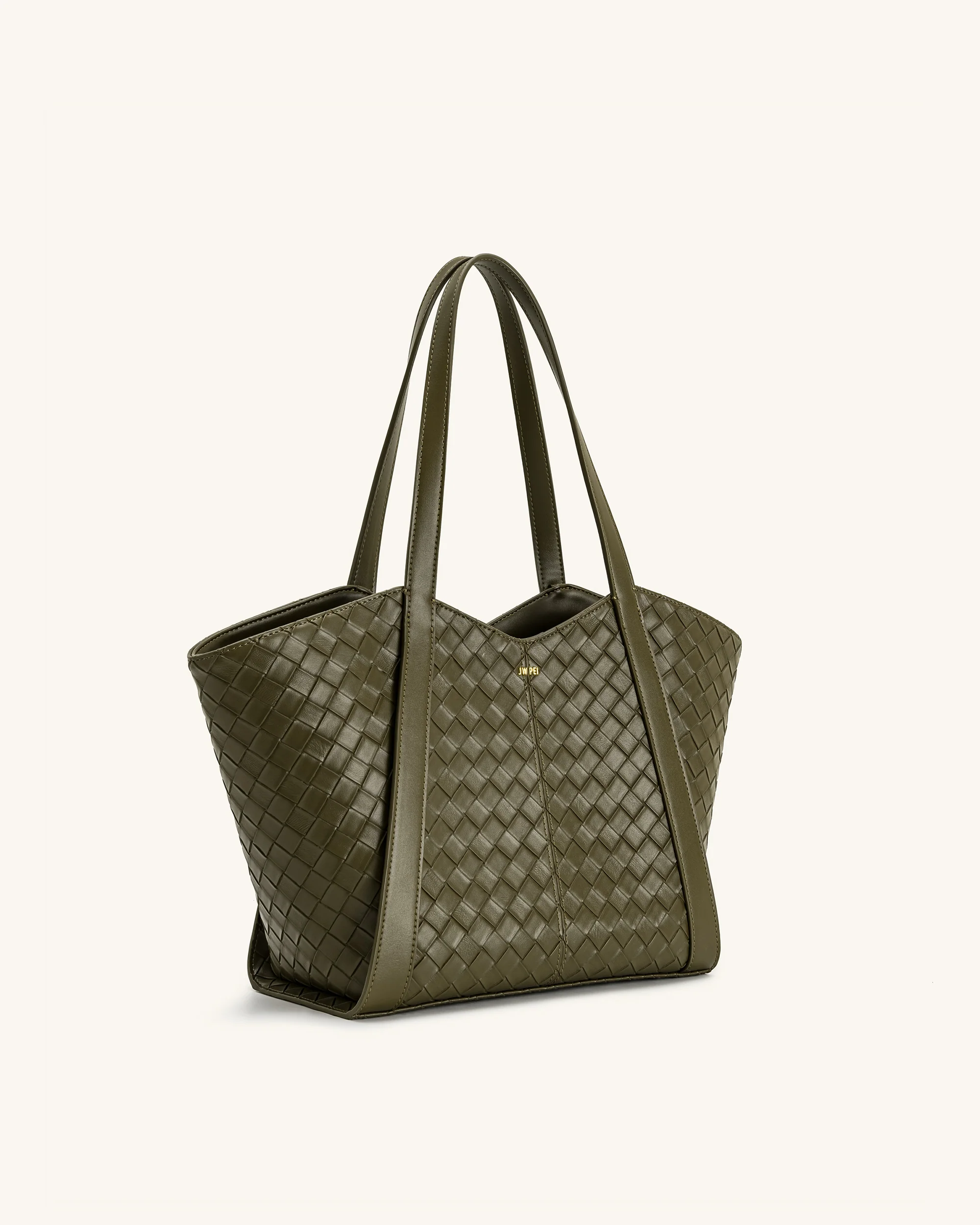 Kiana Large Capacity Weave Texture Tote Bag - Dark Olive - Image 2