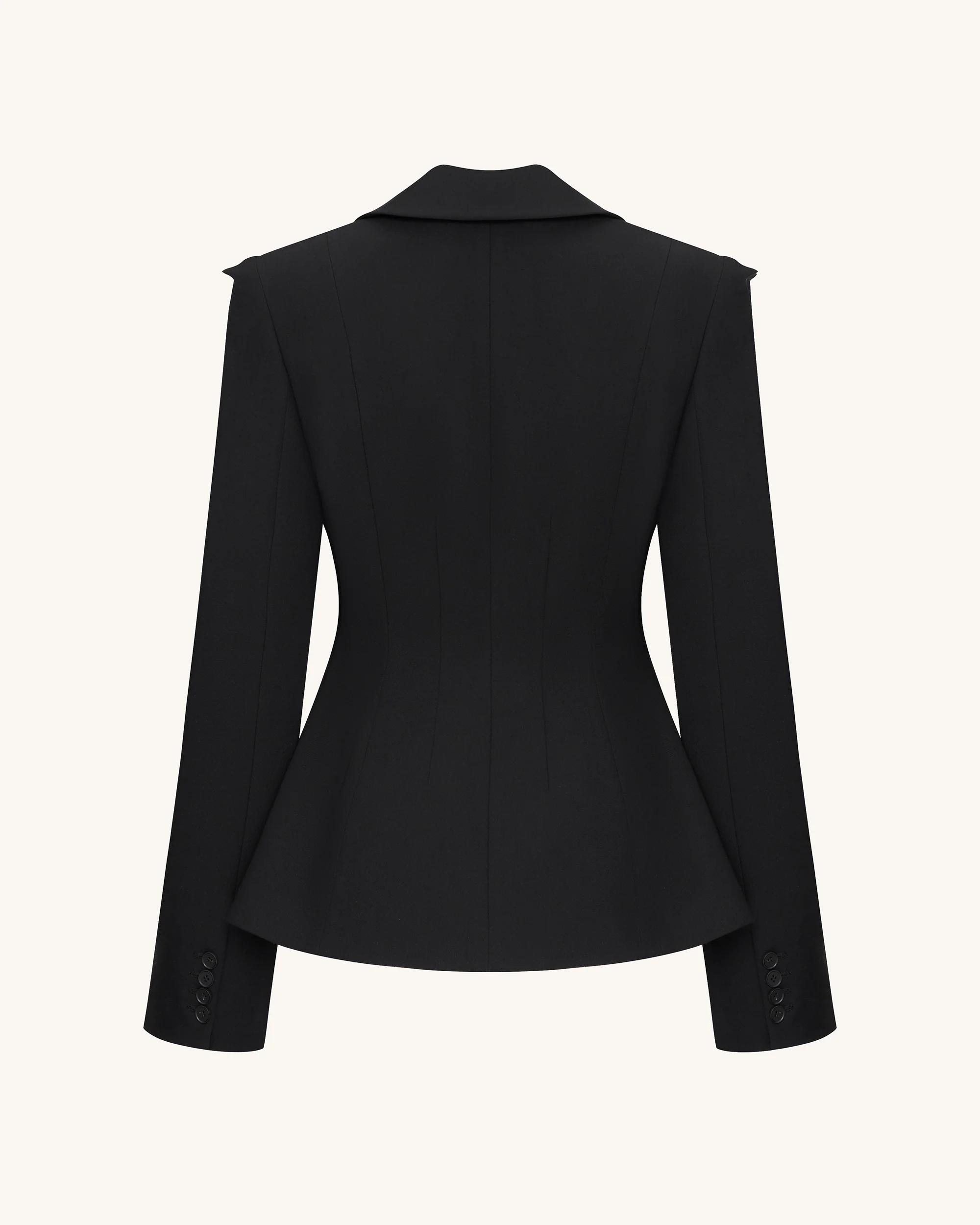 Layla Lock Buckle Deep-V Blazer - Black - Image 6