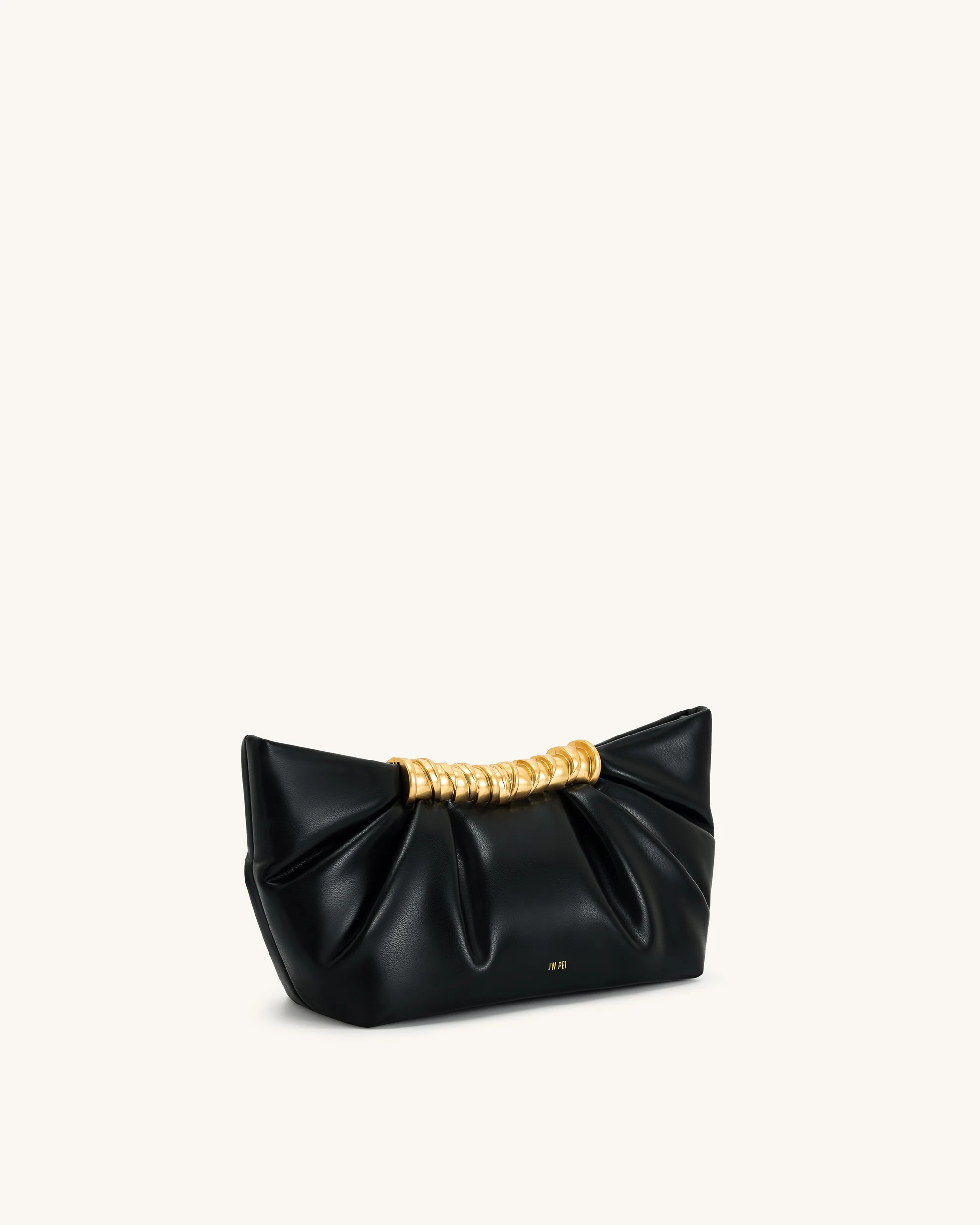 Leia Pleated Clutch - Black - Image 2