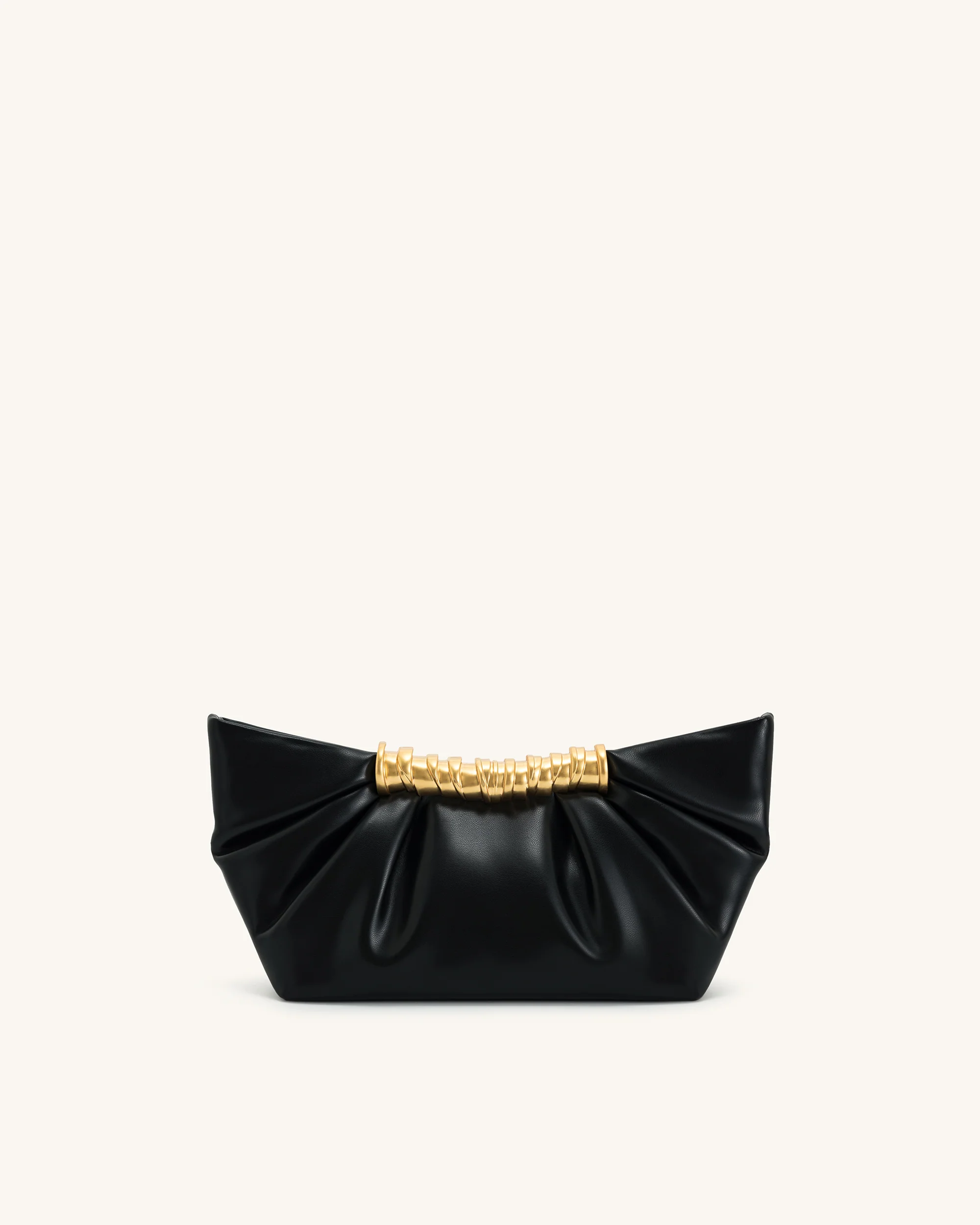 Leia Pleated Clutch - Black - Image 3
