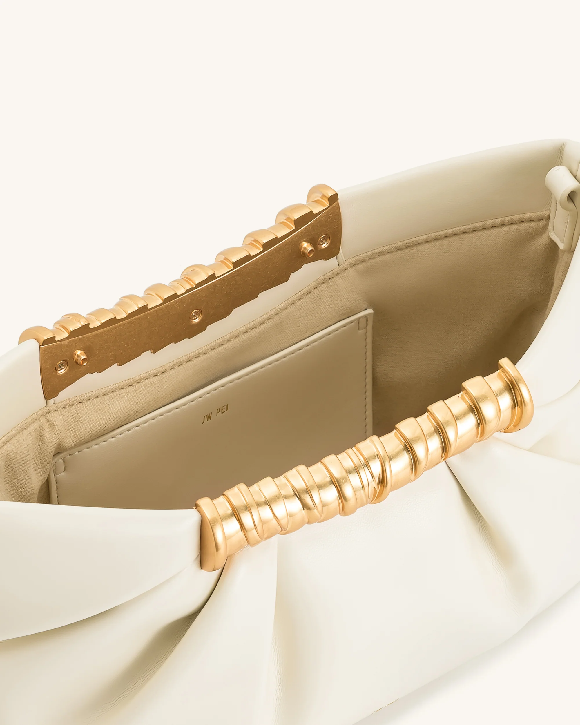Leia Pleated Clutch - White - Image 4