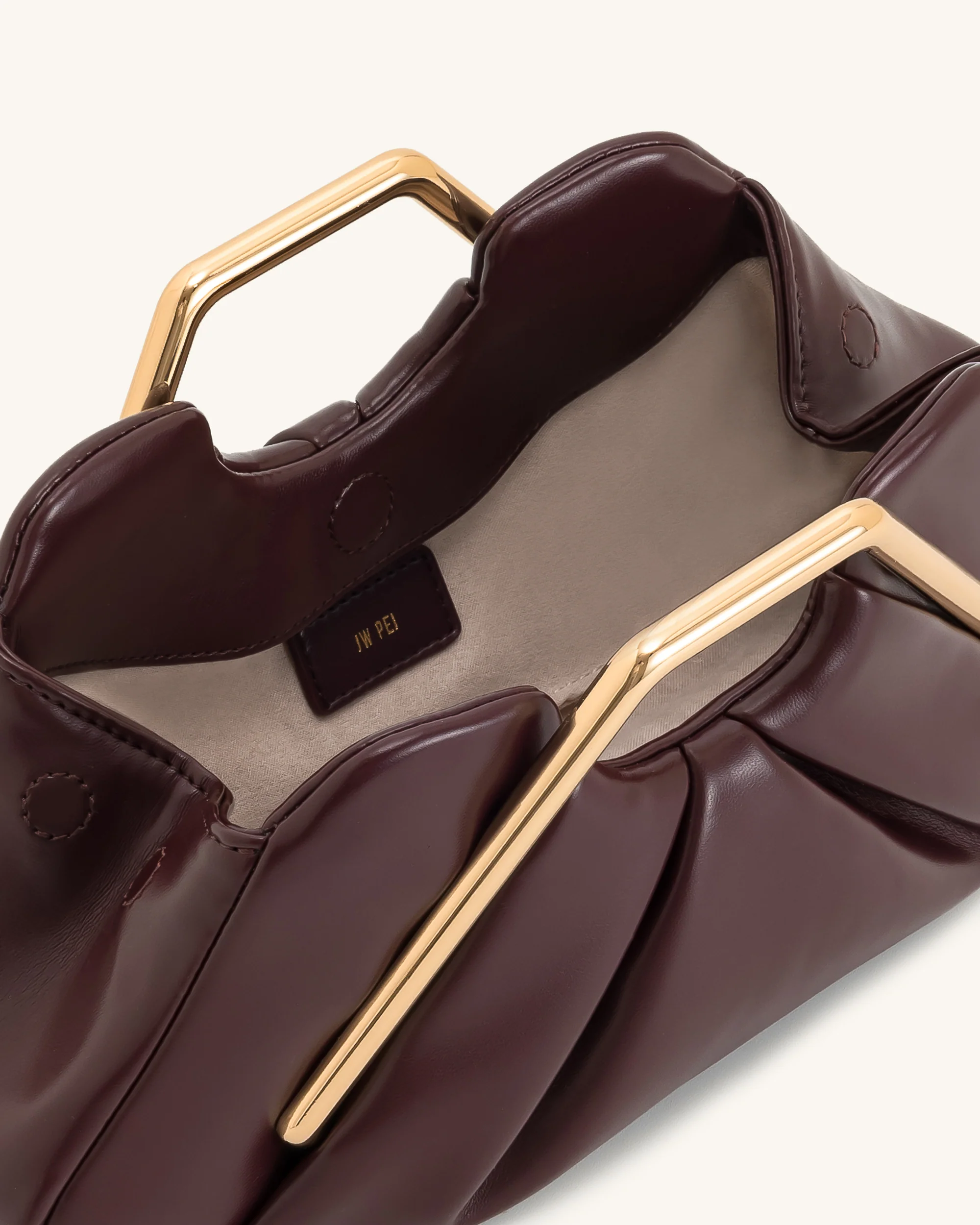 Lila Metal Frame Clutch - Burgundy - Image 4