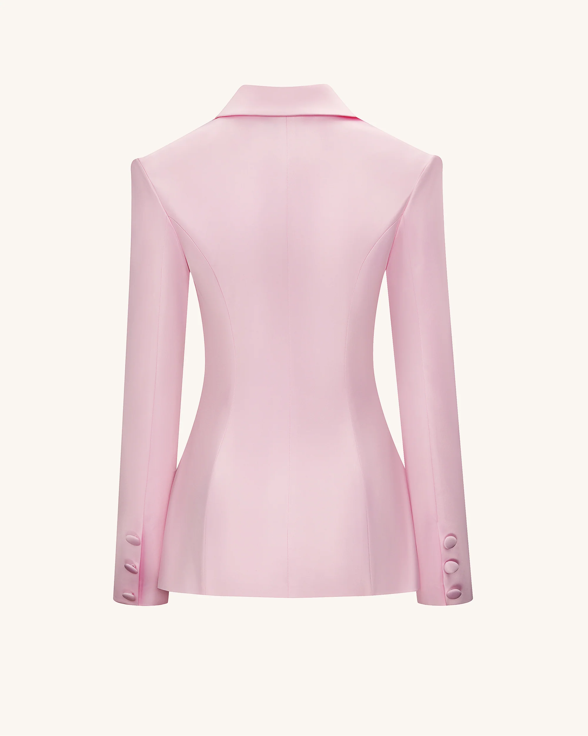 Lily Satin Double-Breasted Blazer Suit  - Pink - Image 5