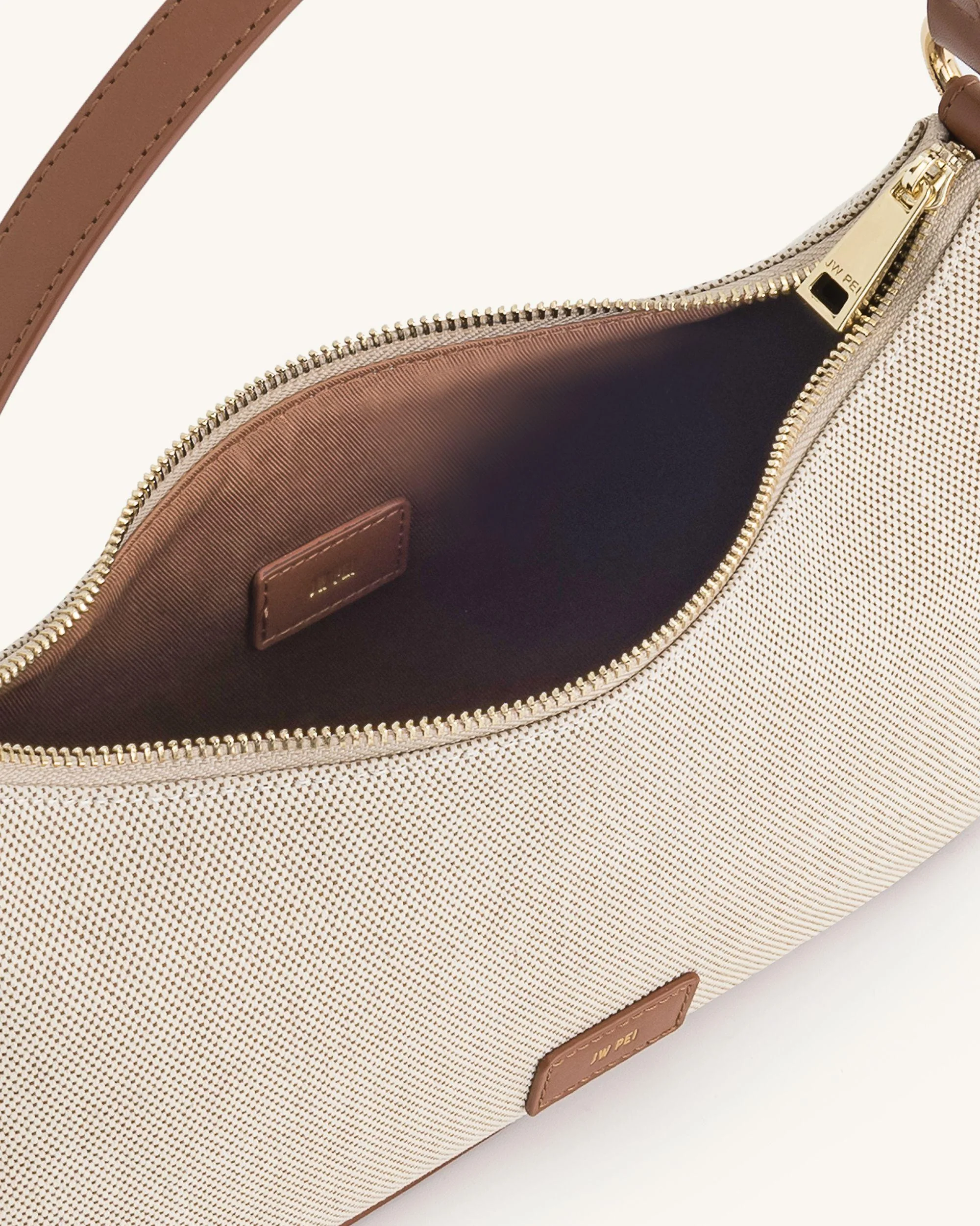 Lily Shoulder Bag - Brown Canvas - Image 4
