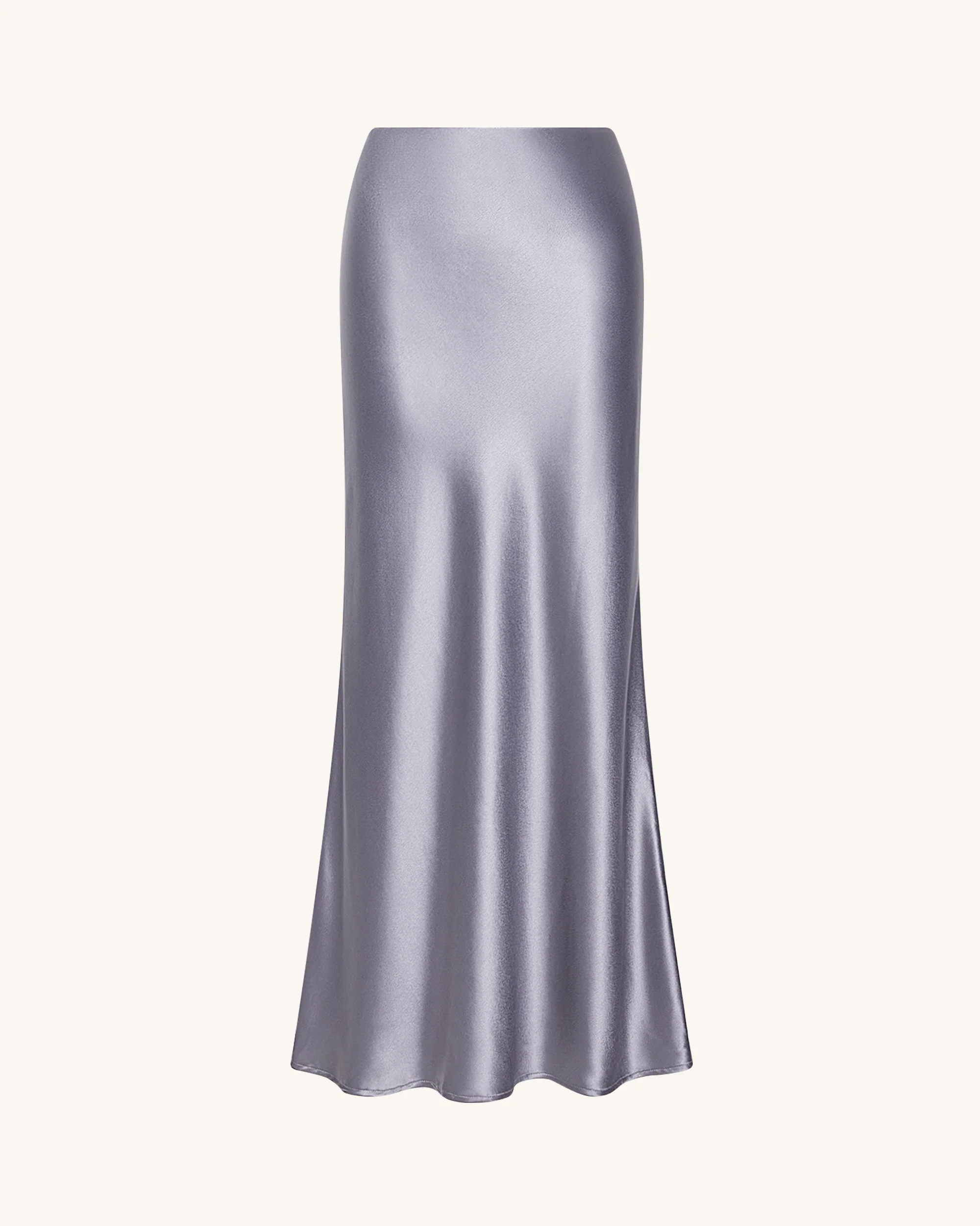 Liquid Satin Mermaid Maxi Skirt - Silver - Image 3