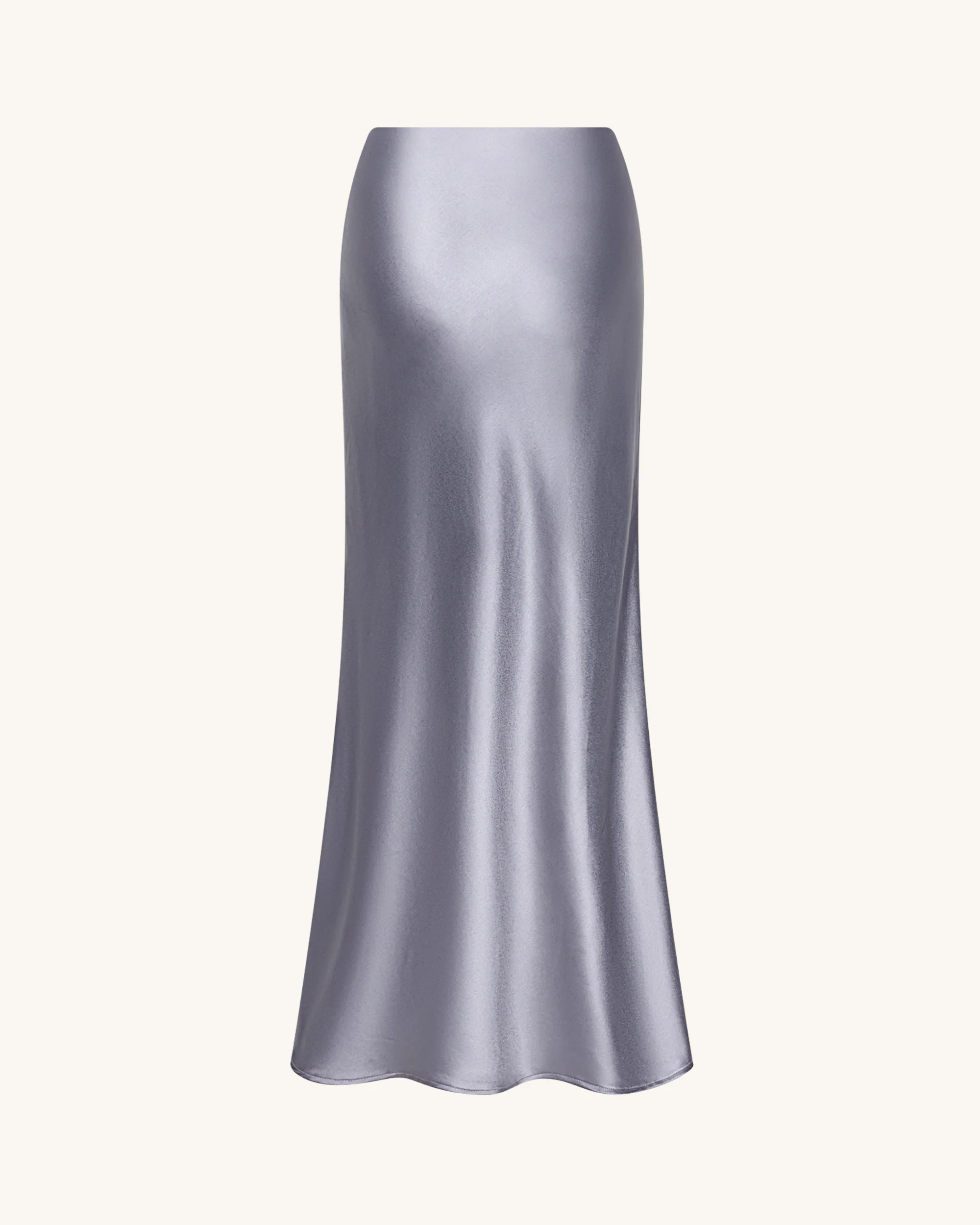 Liquid Satin Mermaid Maxi Skirt - Silver - Image 5