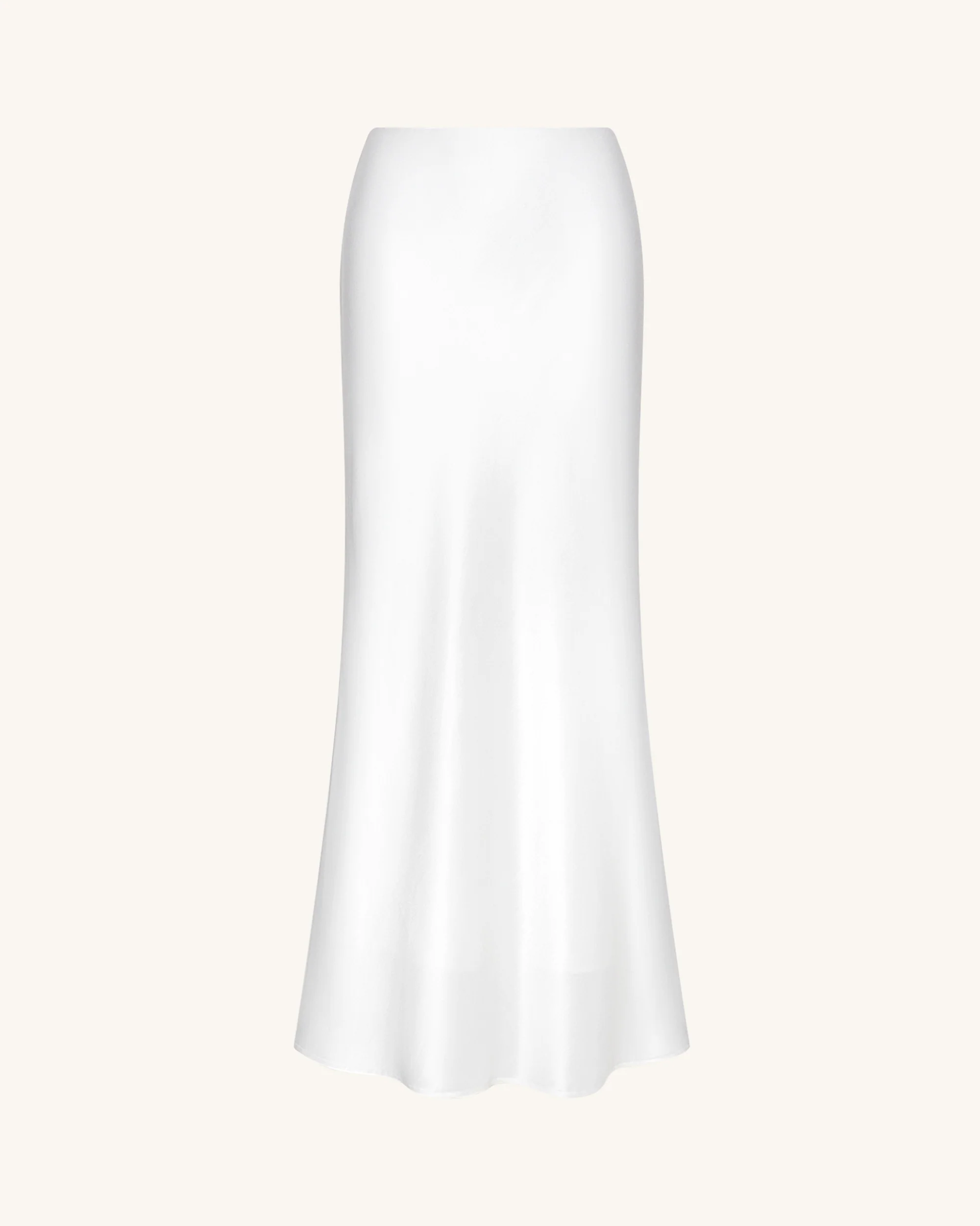 Liquid Satin Mermaid Maxi Skirt - White - Image 3