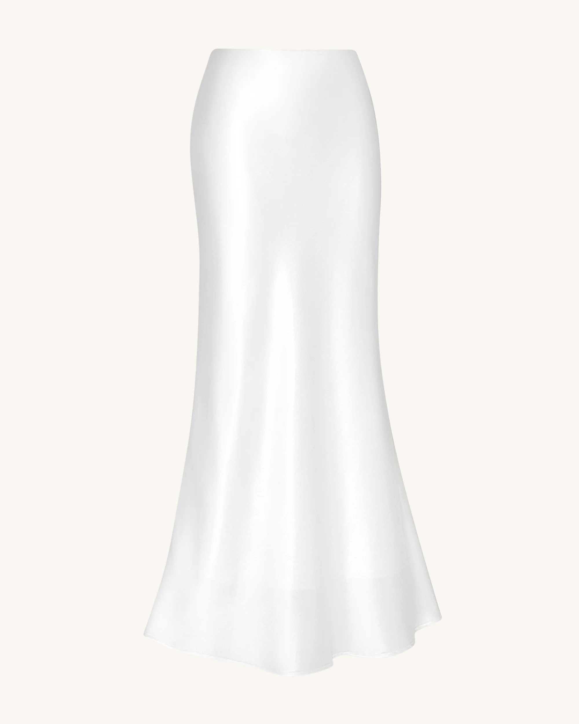 Liquid Satin Mermaid Maxi Skirt - White - Image 4