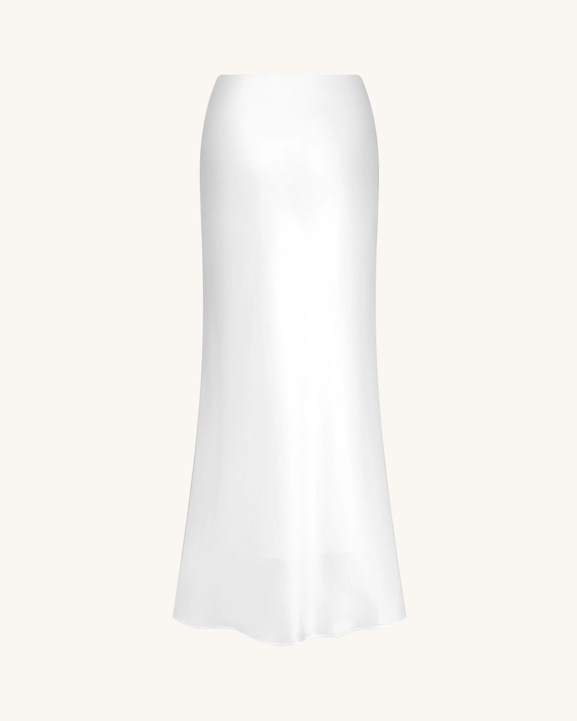 Liquid Satin Mermaid Maxi Skirt - White - Image 5