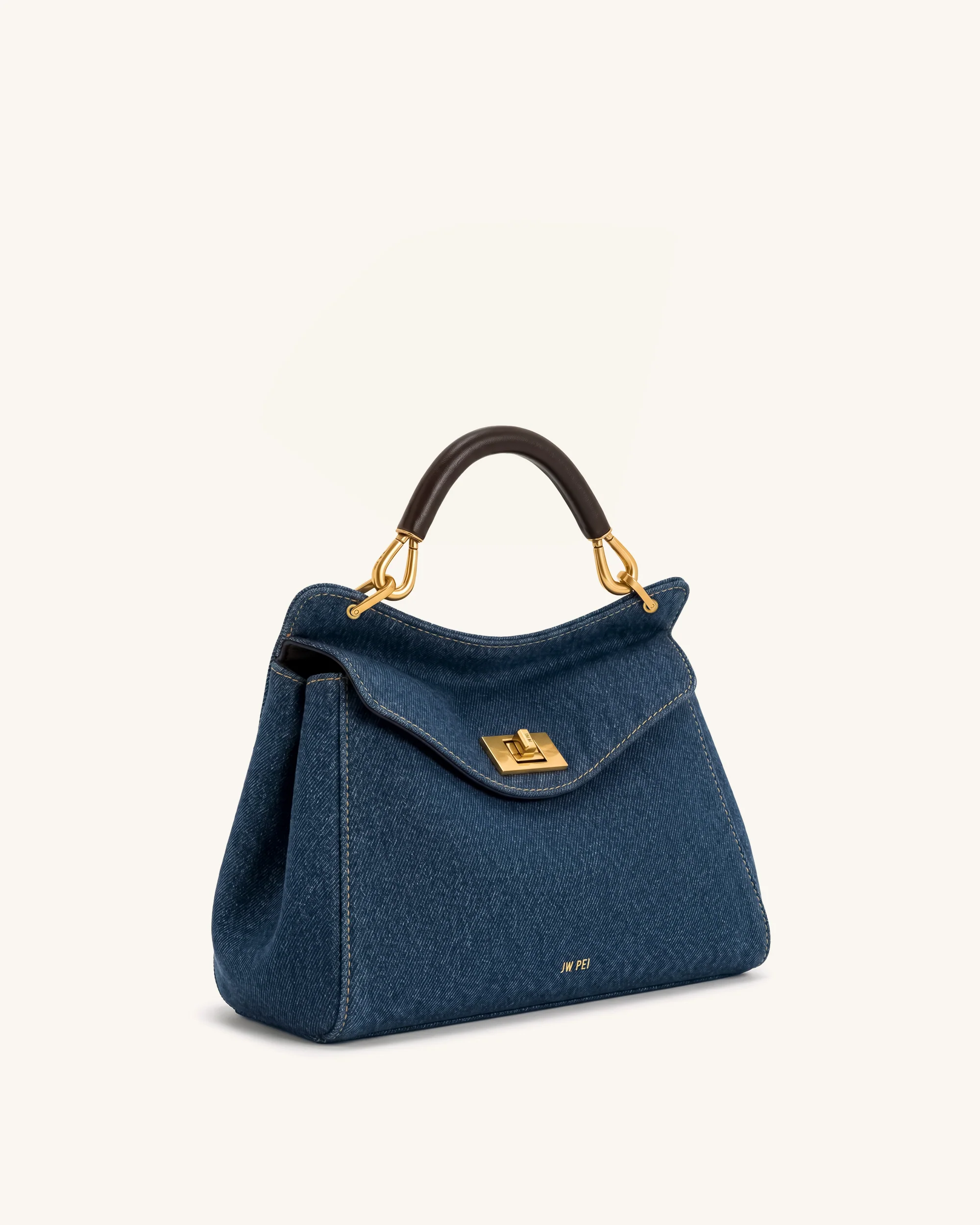 Lucia Classic Handbag - Blue Denim - Image 2