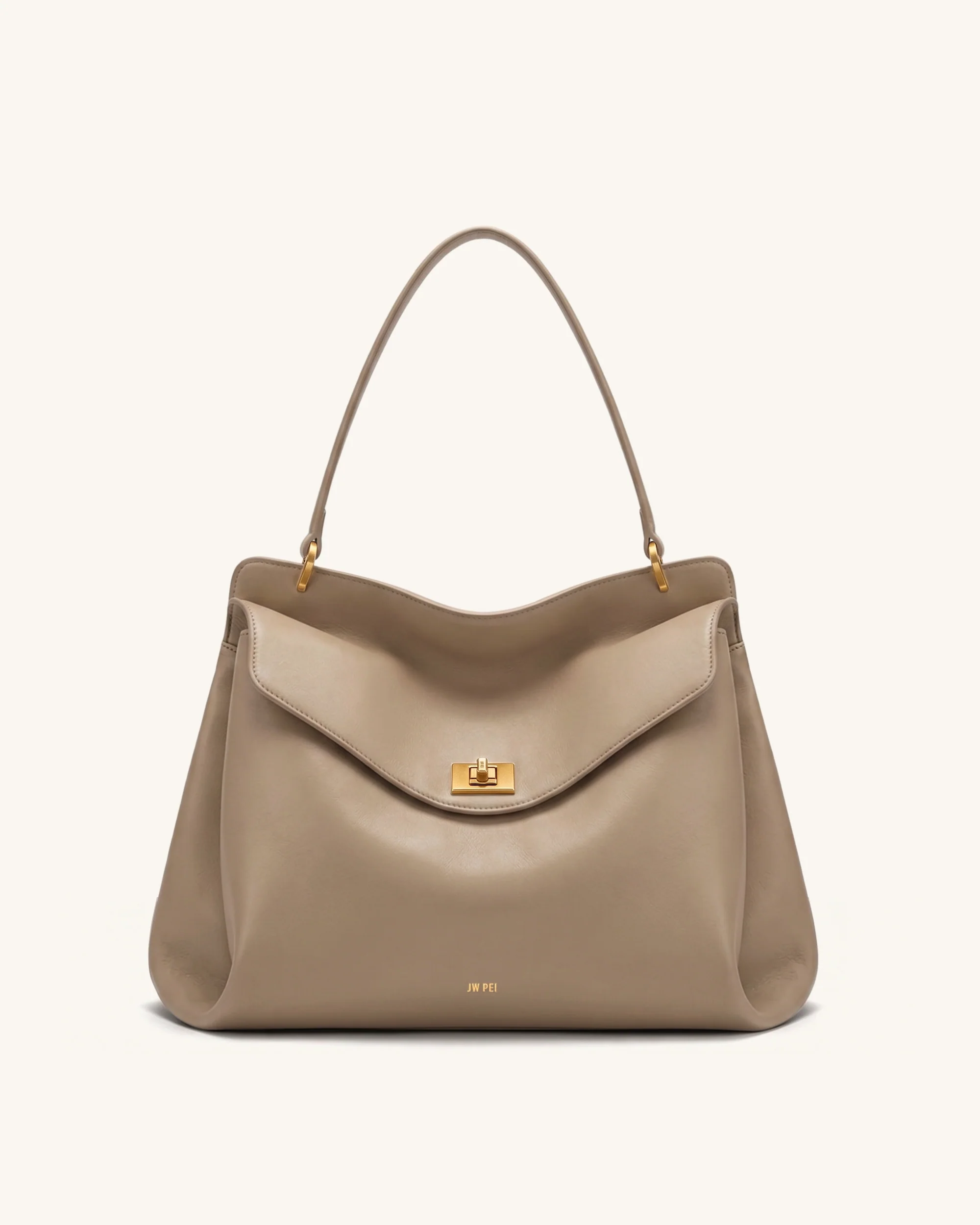 Lucia Turn-Lock Shoulder Bag - Khaki