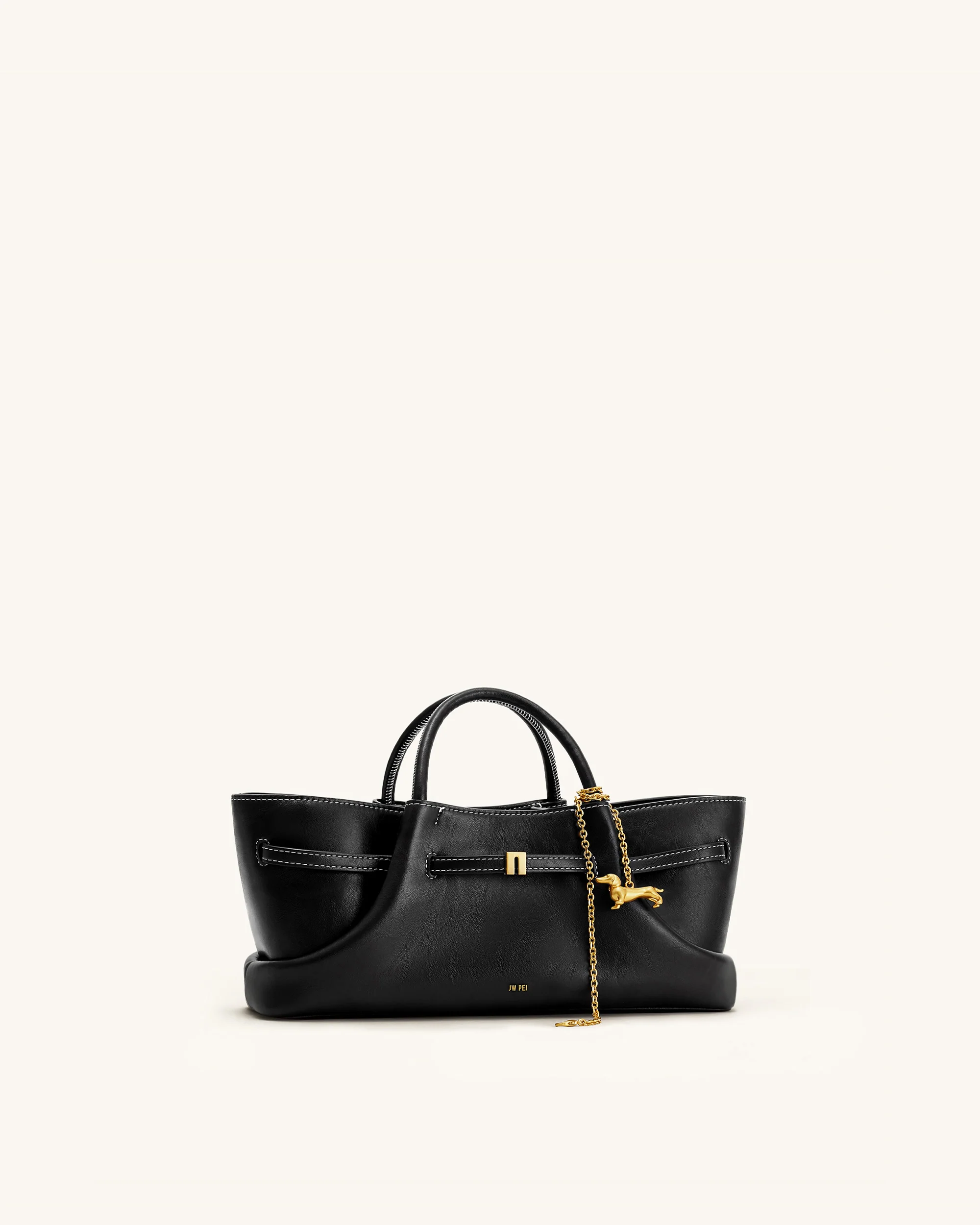 Maeve Dachshund Metal Charm Tote Bag - Black - Image 5