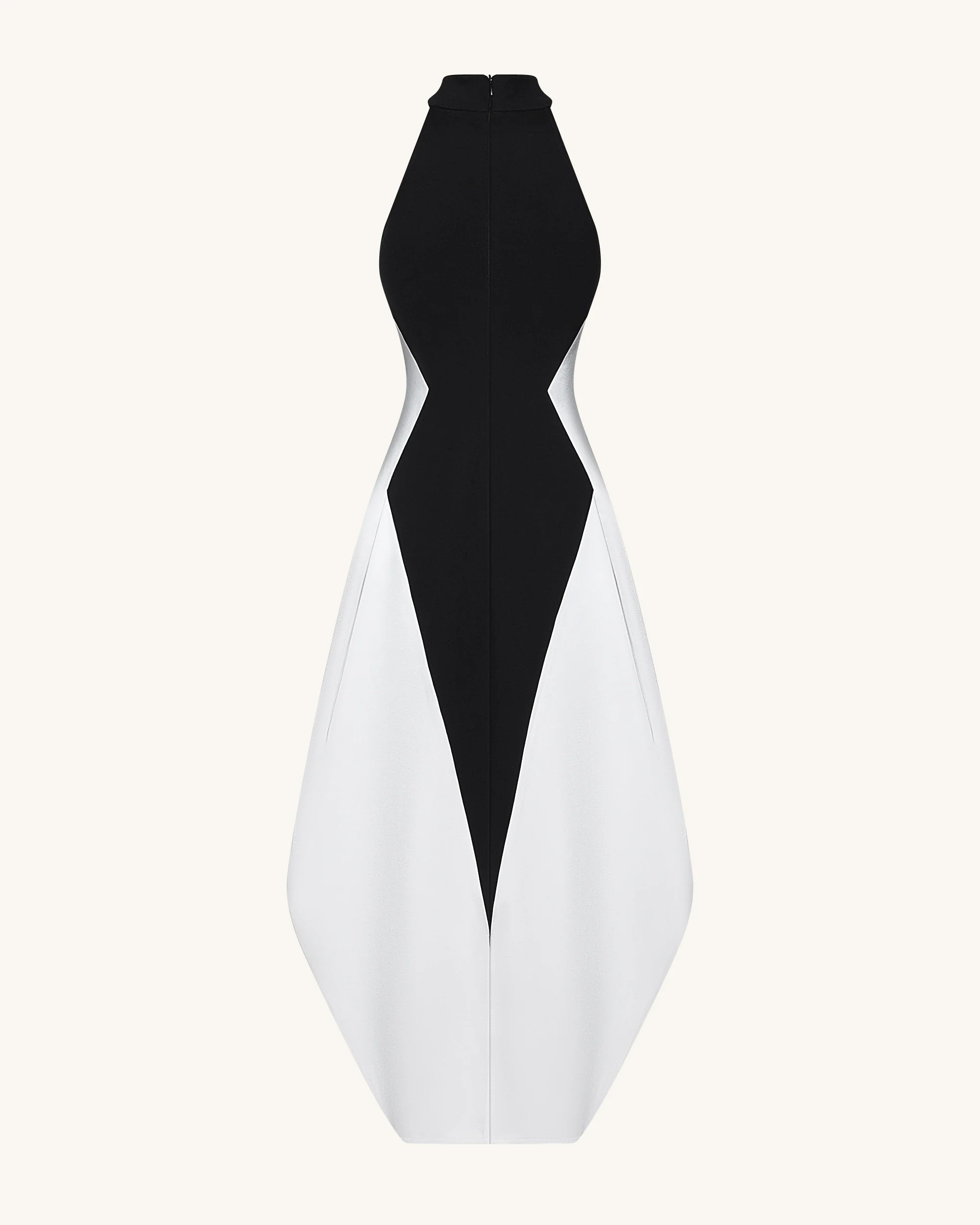 Monochrome Paneled Maxi Dress – Black - Image 4