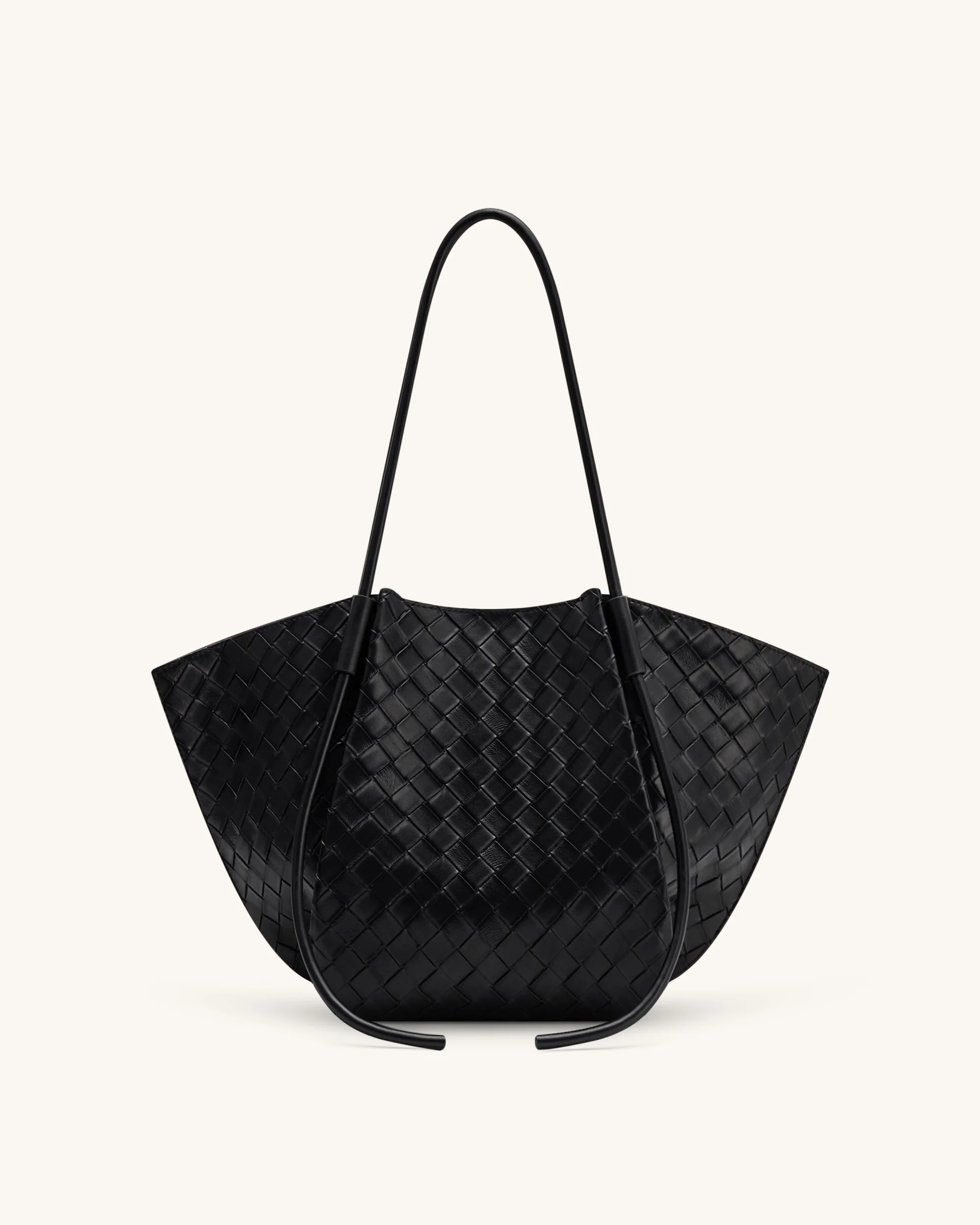 Nala Wide Weave Texture Tote Bag - Black - Image 3