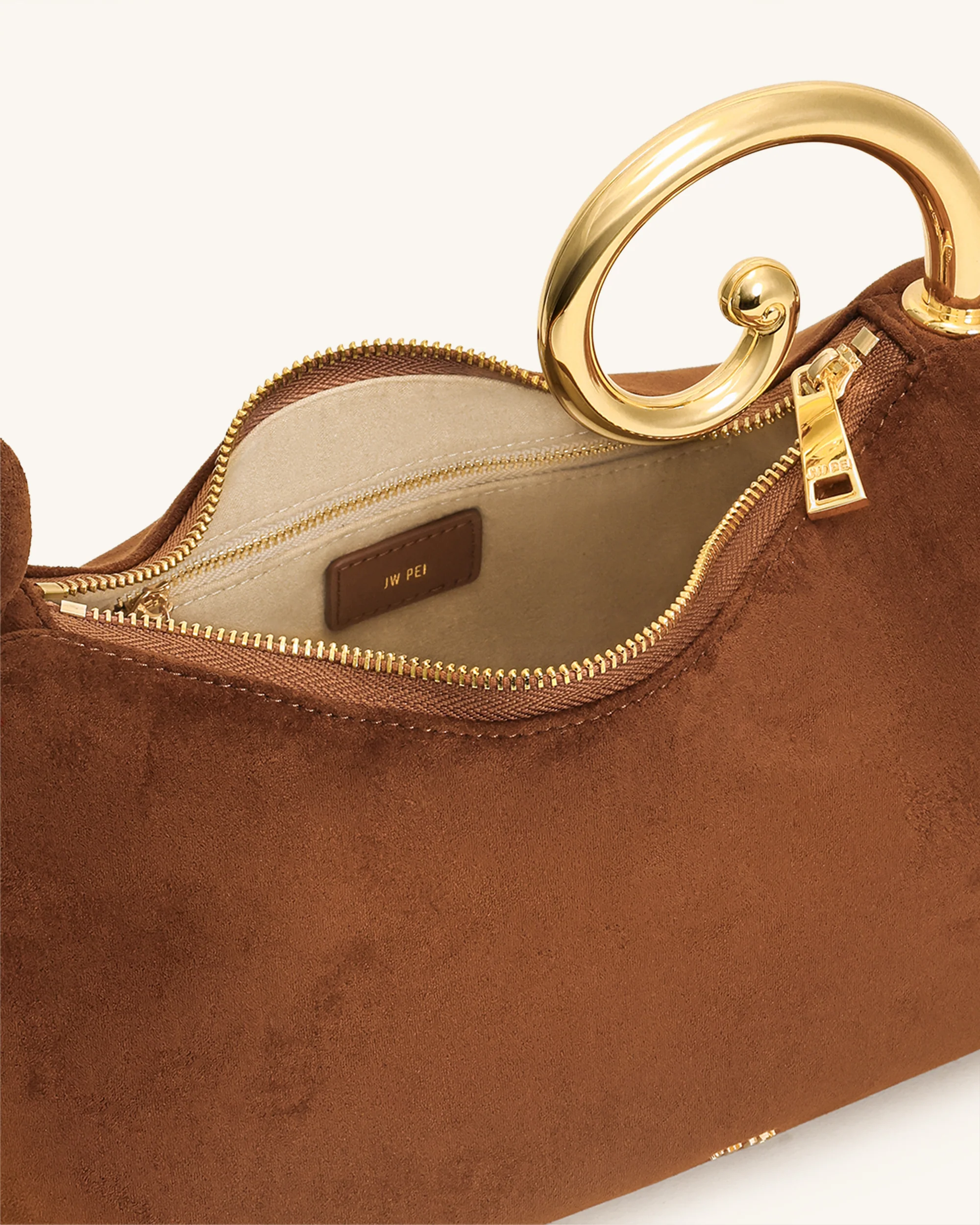 Nell Fringe Hardware Top Handle Bag - Mocha Brown - Image 5