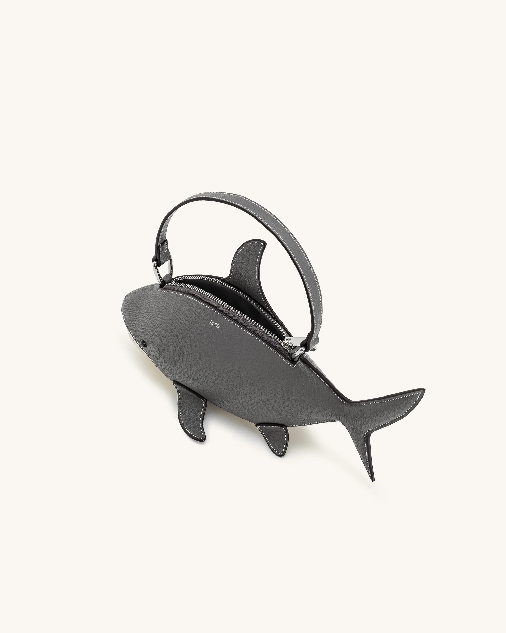 Nerys Shark Look Top Handle Bag - Grey - Image 5