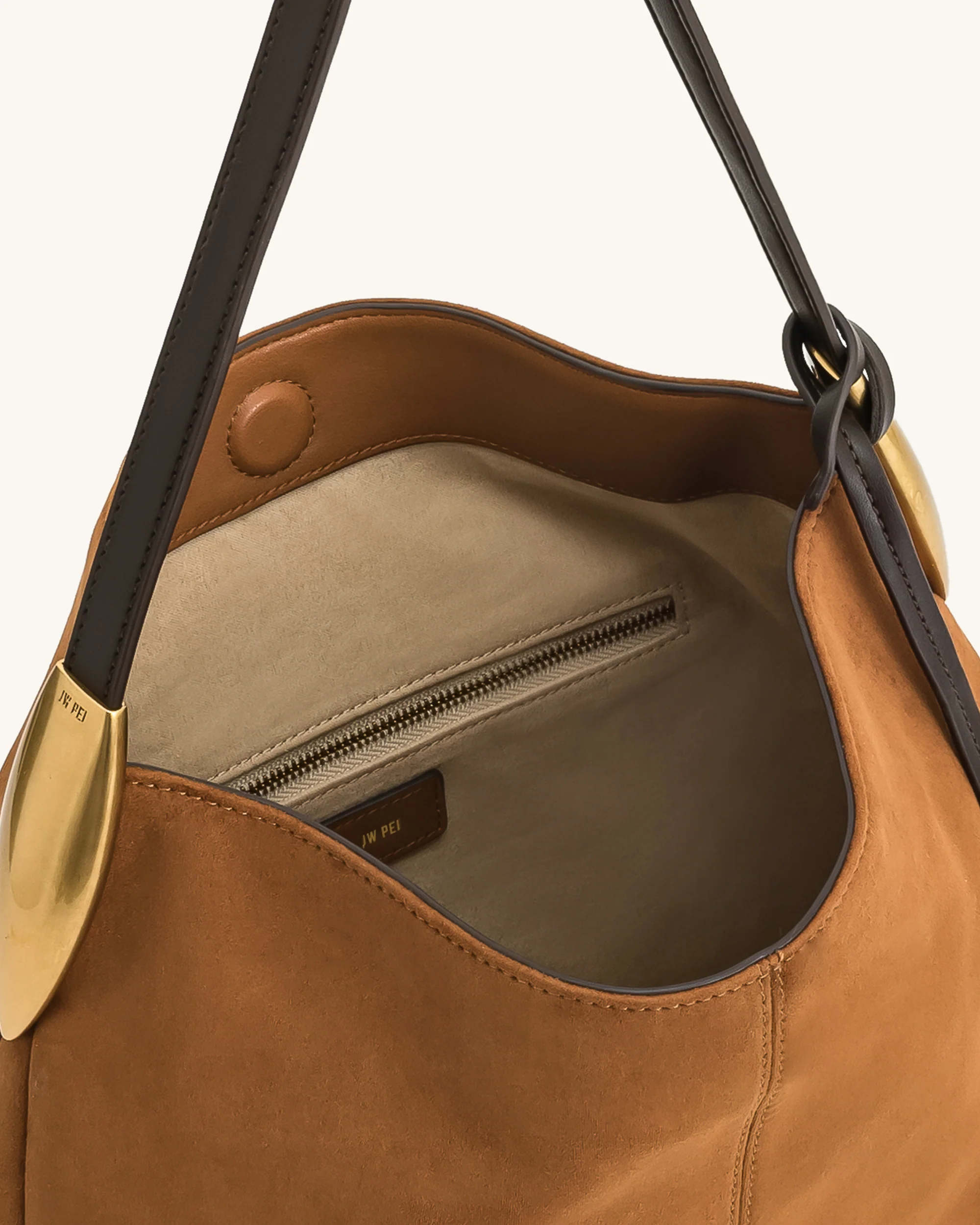 Nina Metal Charm Hobo Bag - Brown - Image 4