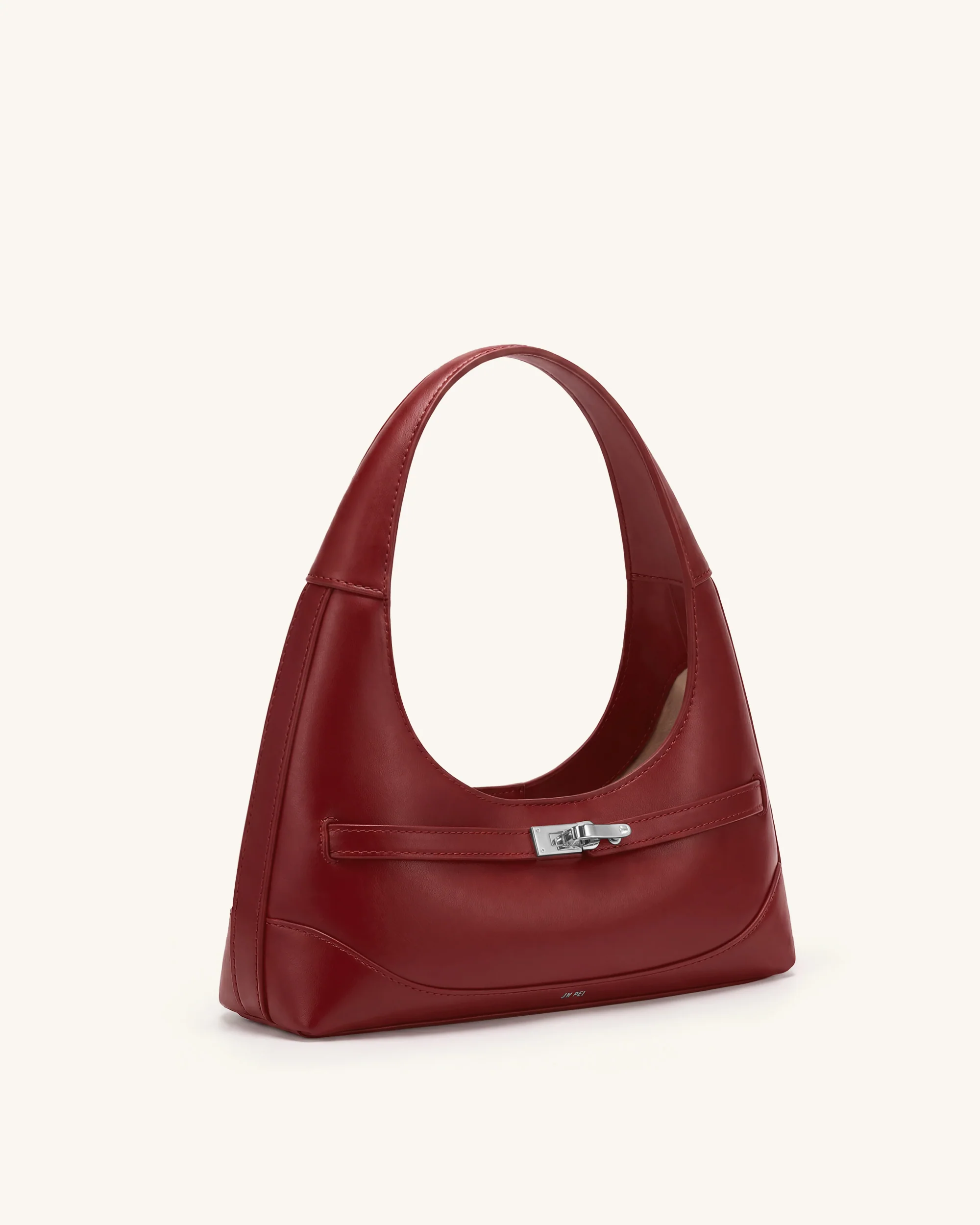 Noelle Belted Shoulder Bag - Deep Burgundy - Image 3