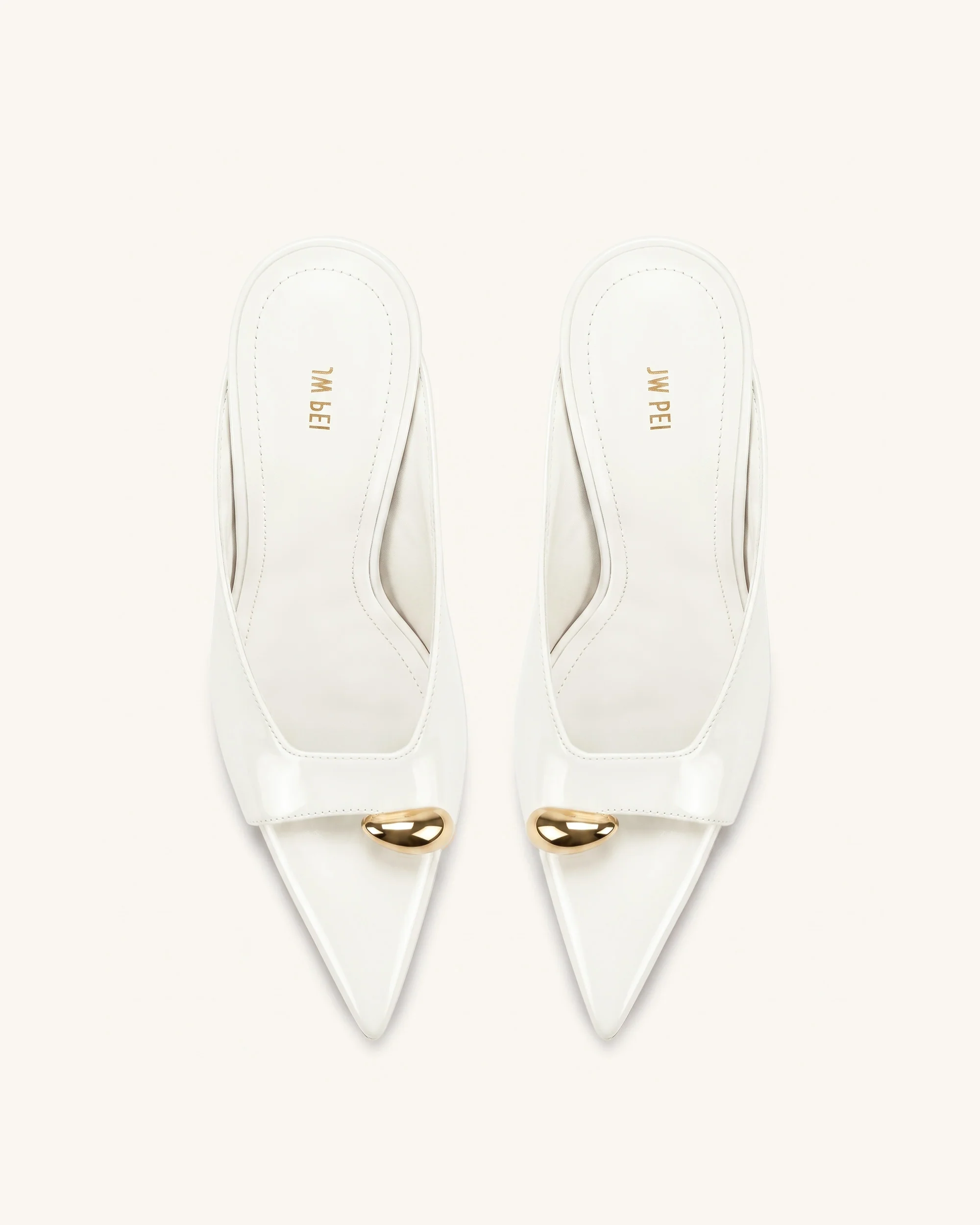 Noemi Pointed-Toe Mule Heels - White - Image 3