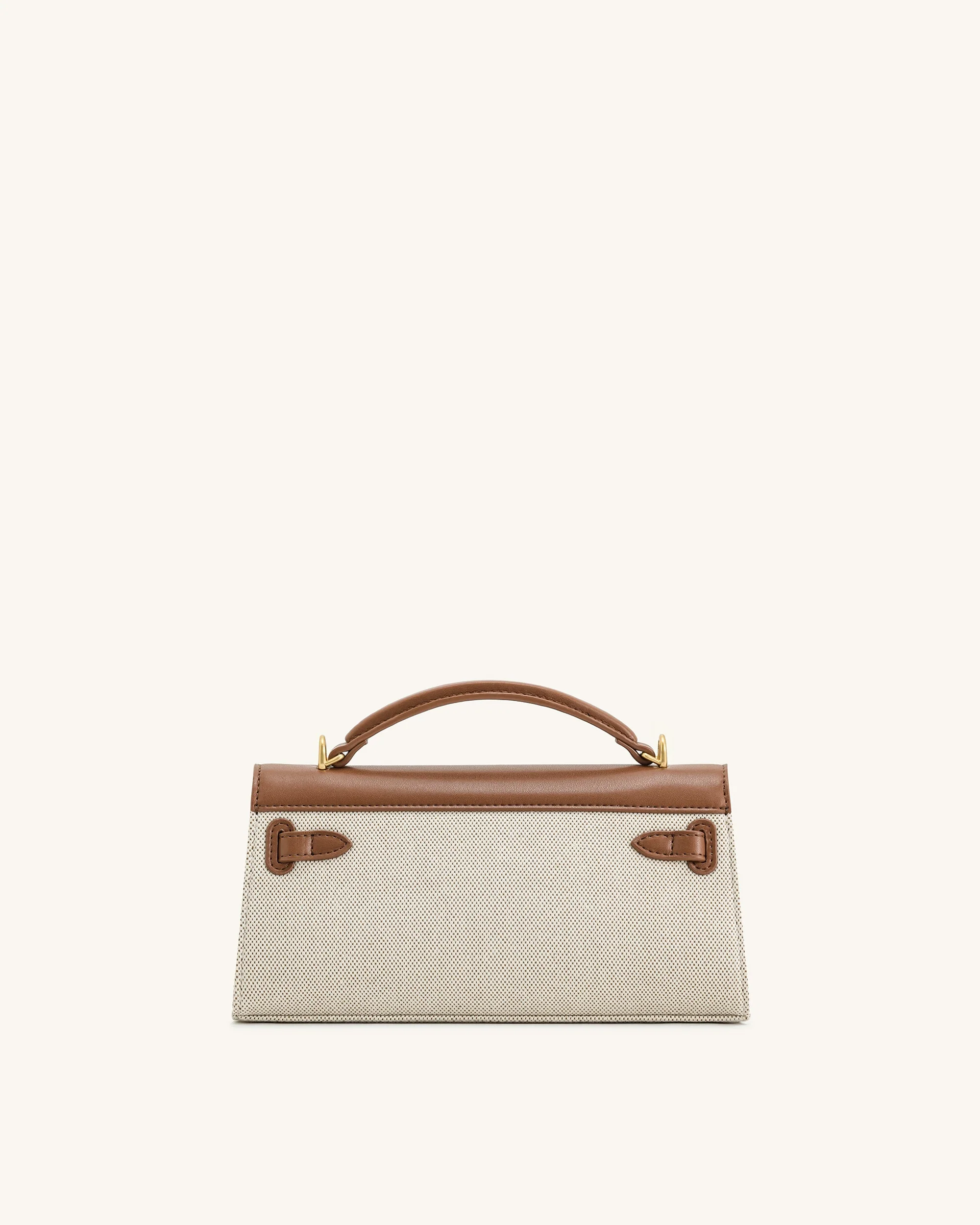 Noor Top Handle Bag - Brown Canvas - Image 3