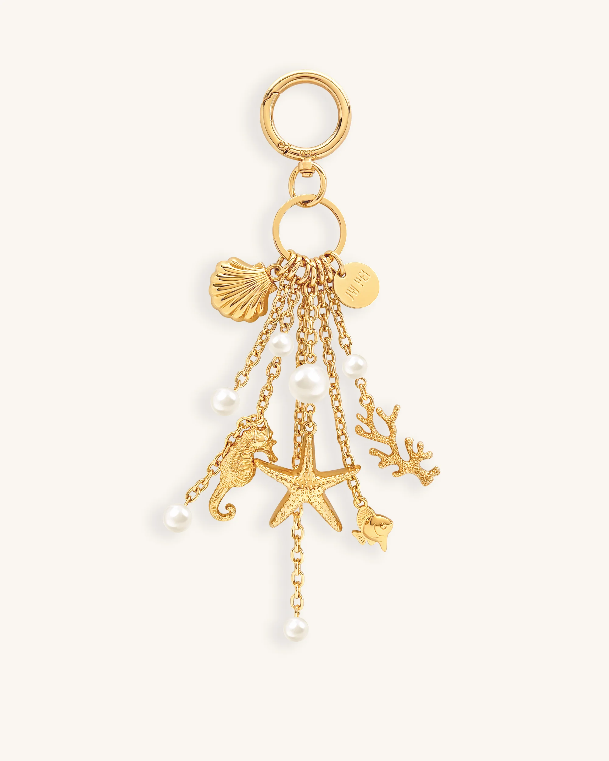 Ocean Creature Faux Pearl Bag Charm - Gold - Image 2