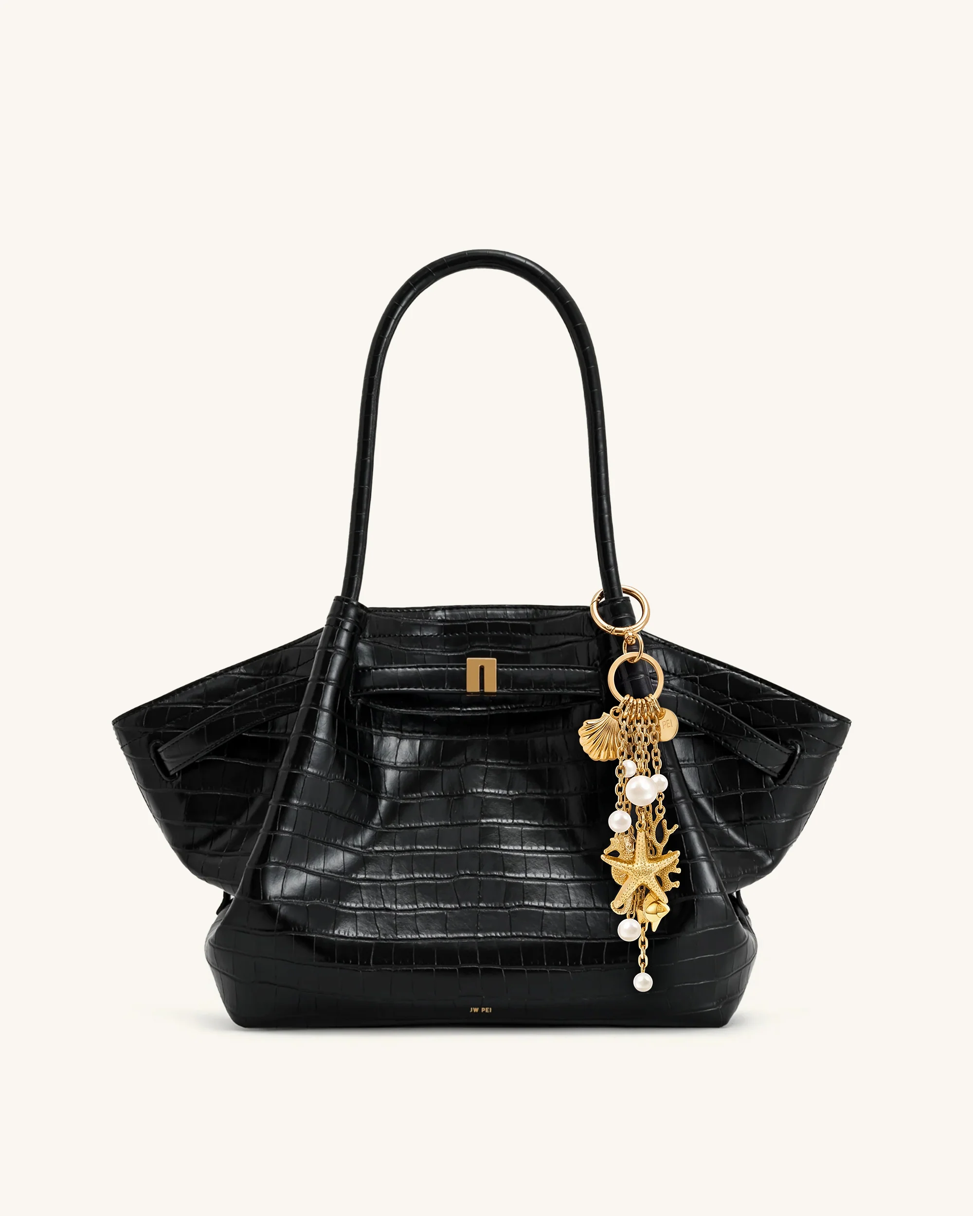 Ocean Creature Faux Pearl Bag Charm - Gold - Image 4