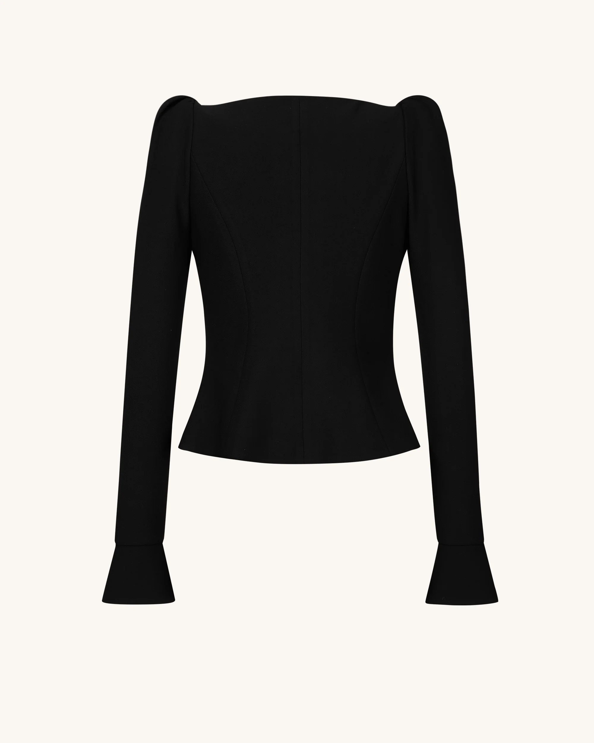Olivia Puff Shoulder Blazer - Black - Image 5