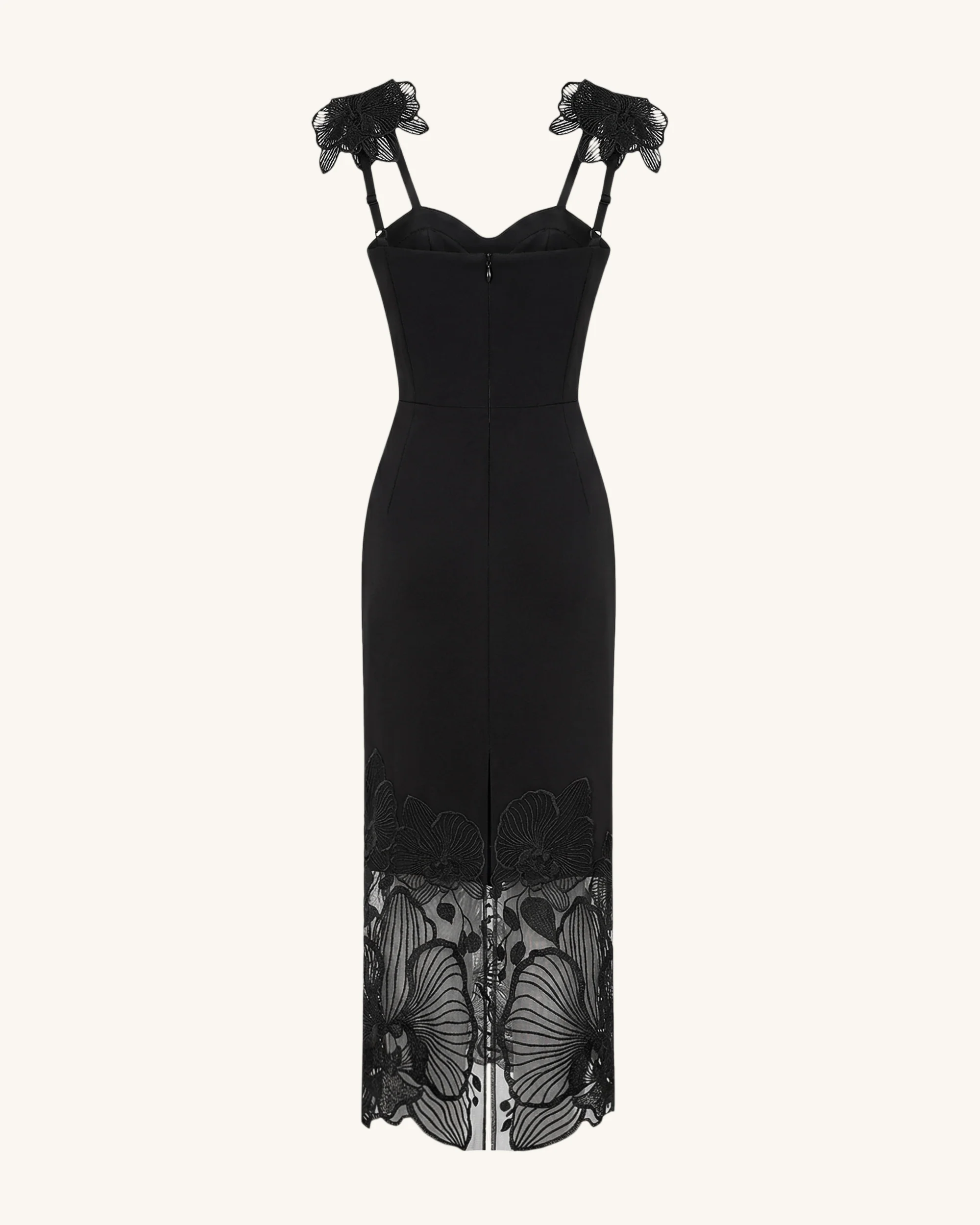 Orchid Embroidered Corset Dress - Black - Image 5