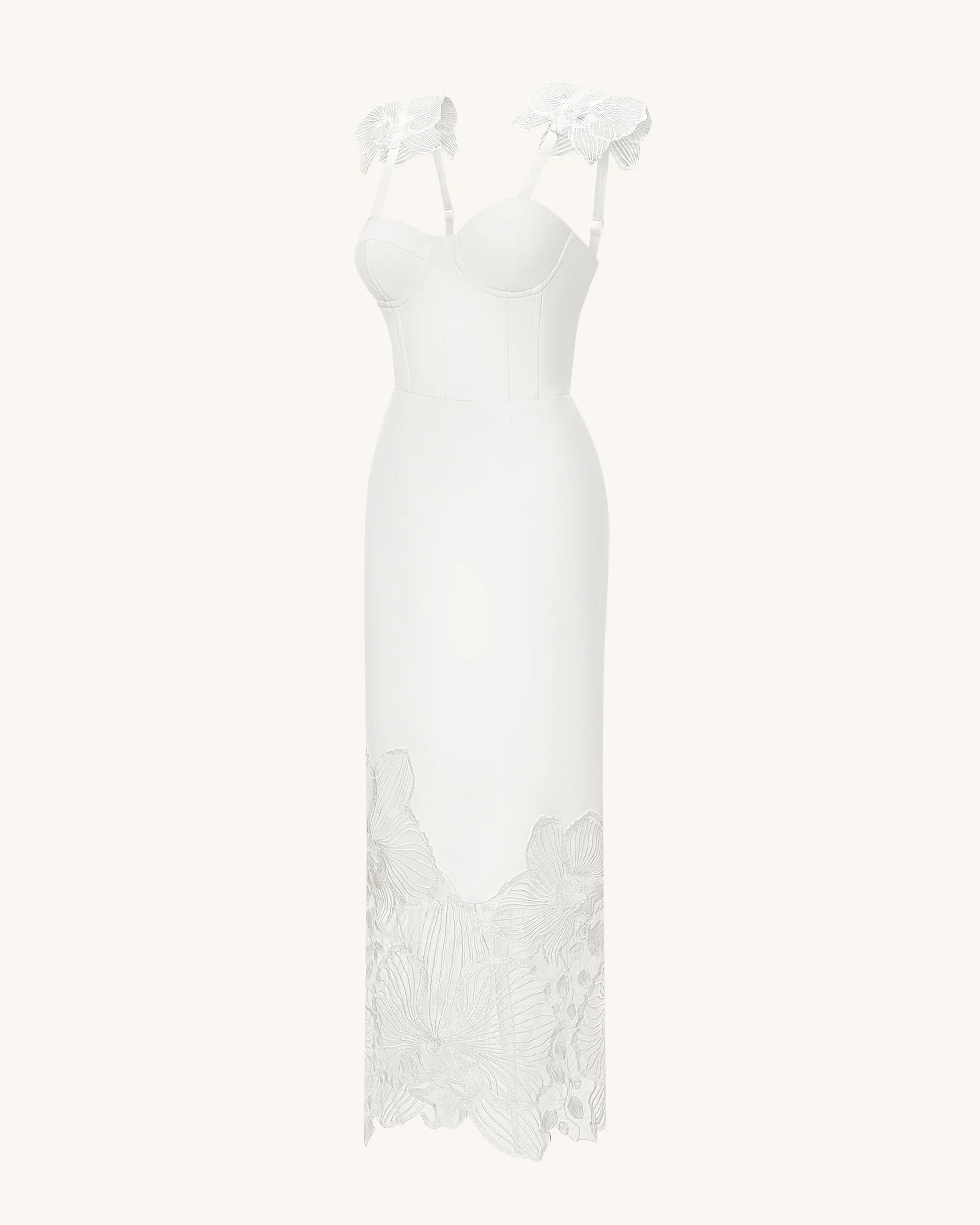 Orchid Embroidered Corset Dress - White - Image 3