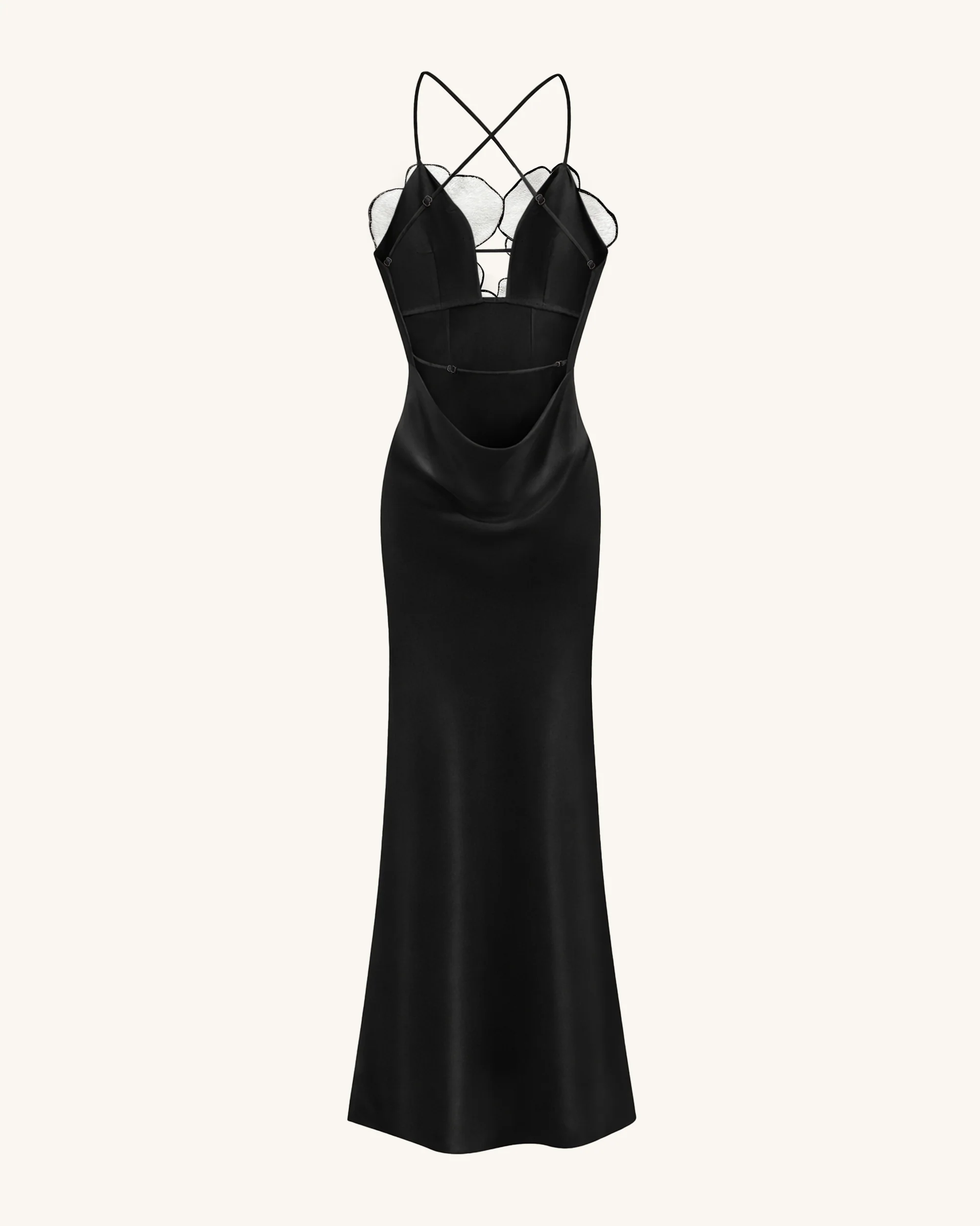 Orchid Embroidered Dress – Black/White - Image 4