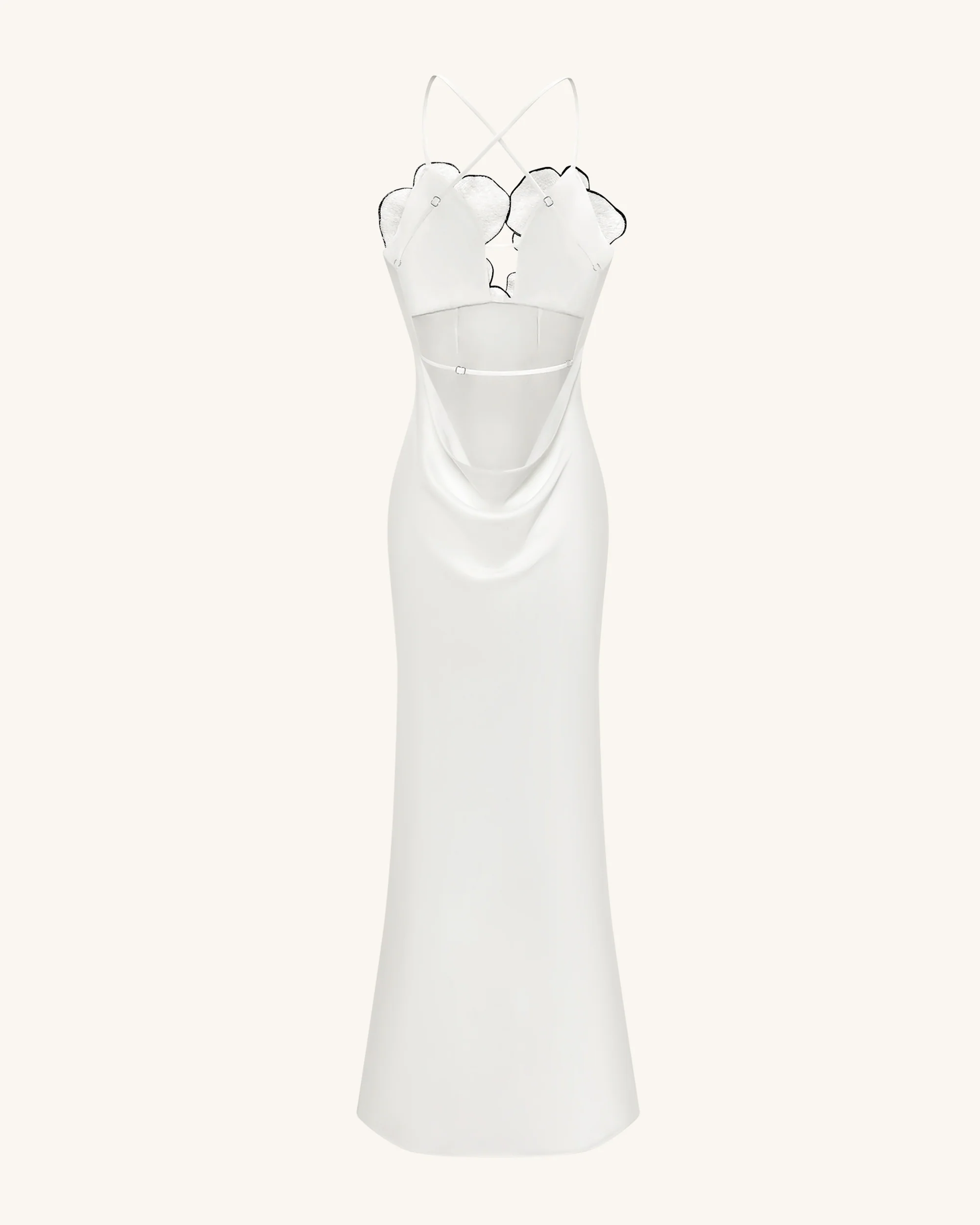 Orchid Embroidered Dress - White/Black - Image 4