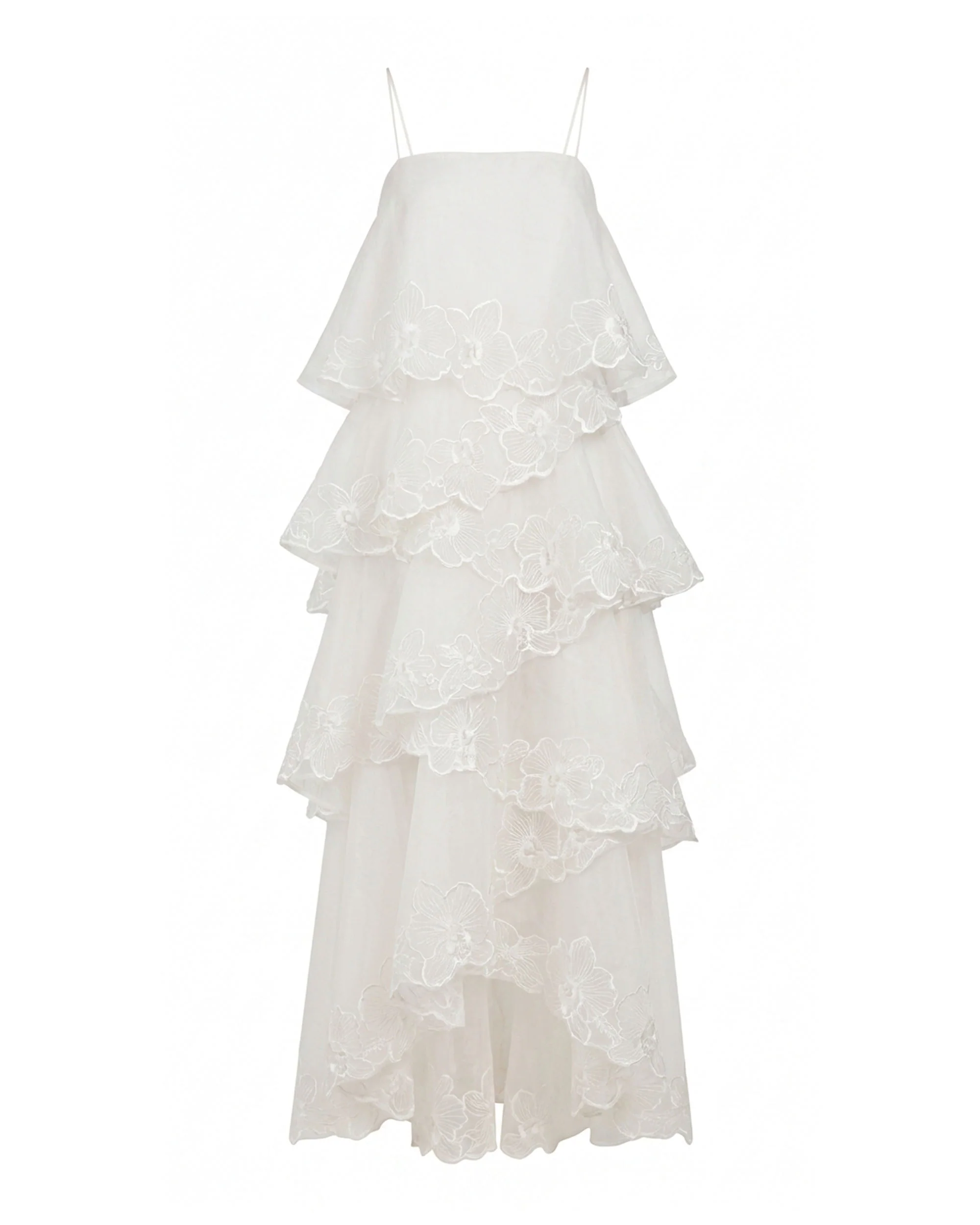 Orchid Embroidered Layered Maxi Dress - White - Image 2