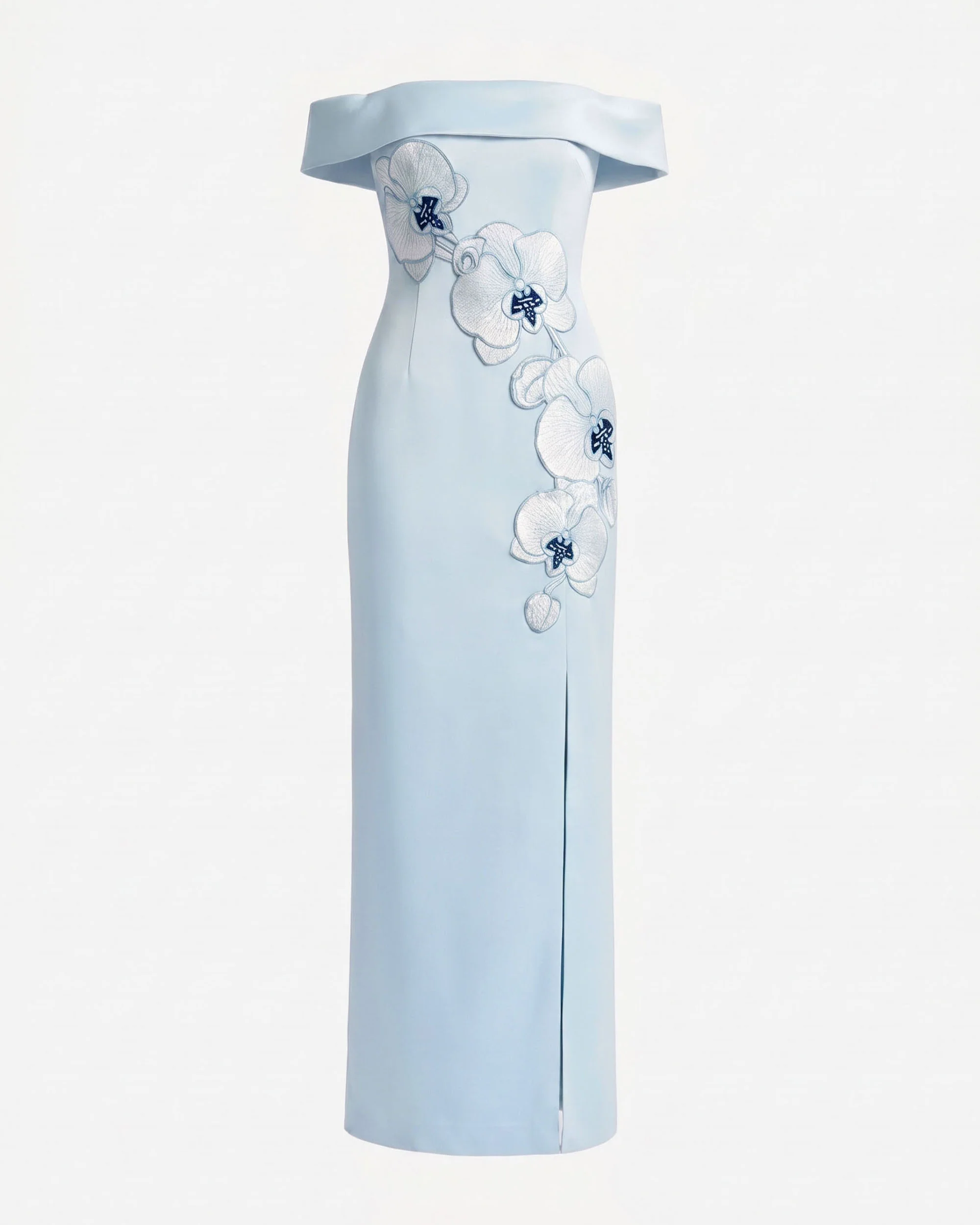 Orchid Embroidered Off-Shoulder Maxi Dress - Blue - Image 2
