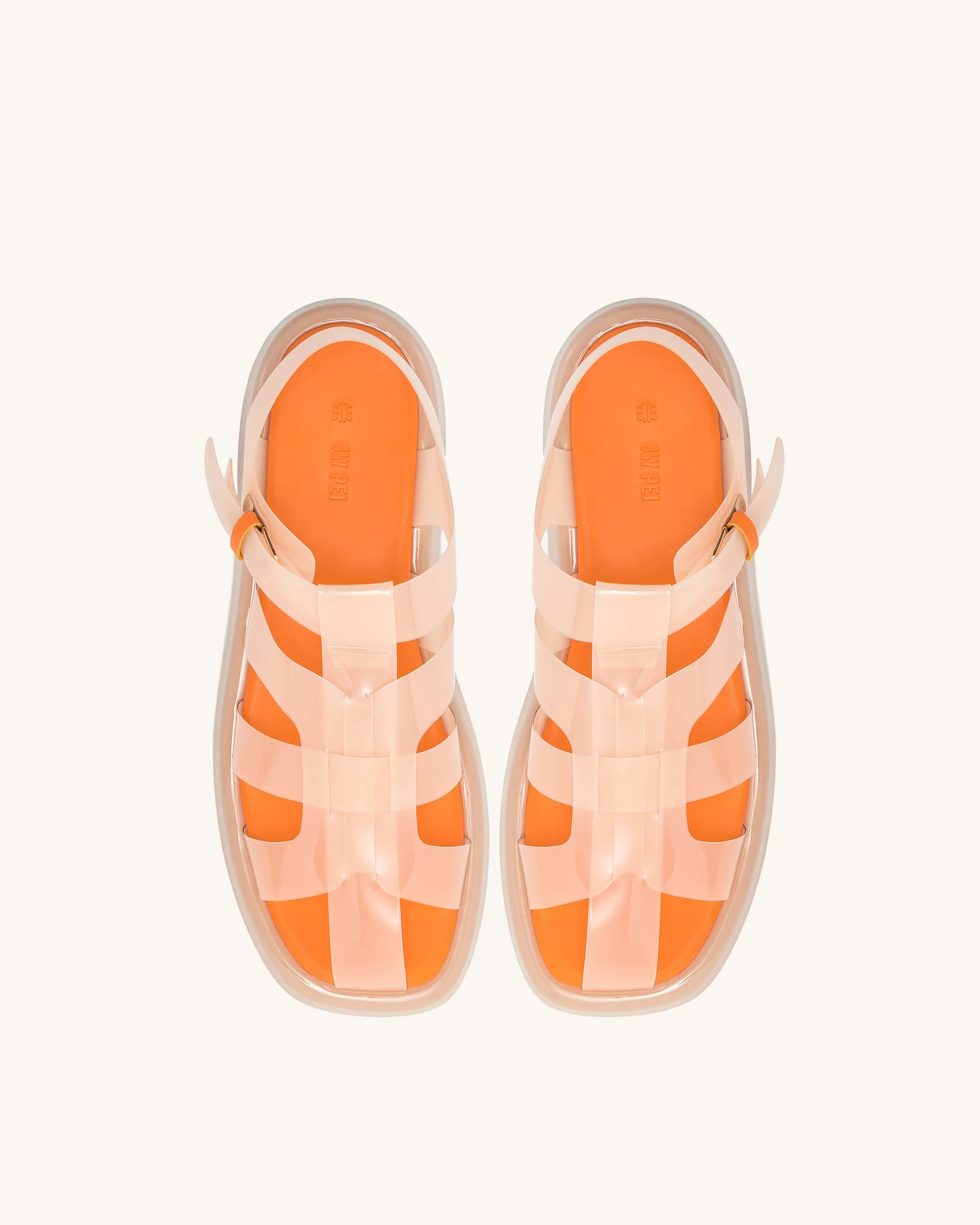 Piper Platform Sandal - Beige & Orange - Image 3
