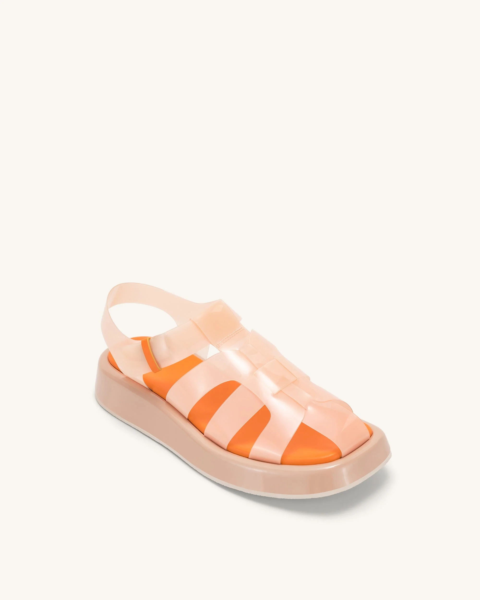 Piper Platform Sandal - Beige & Orange - Image 5