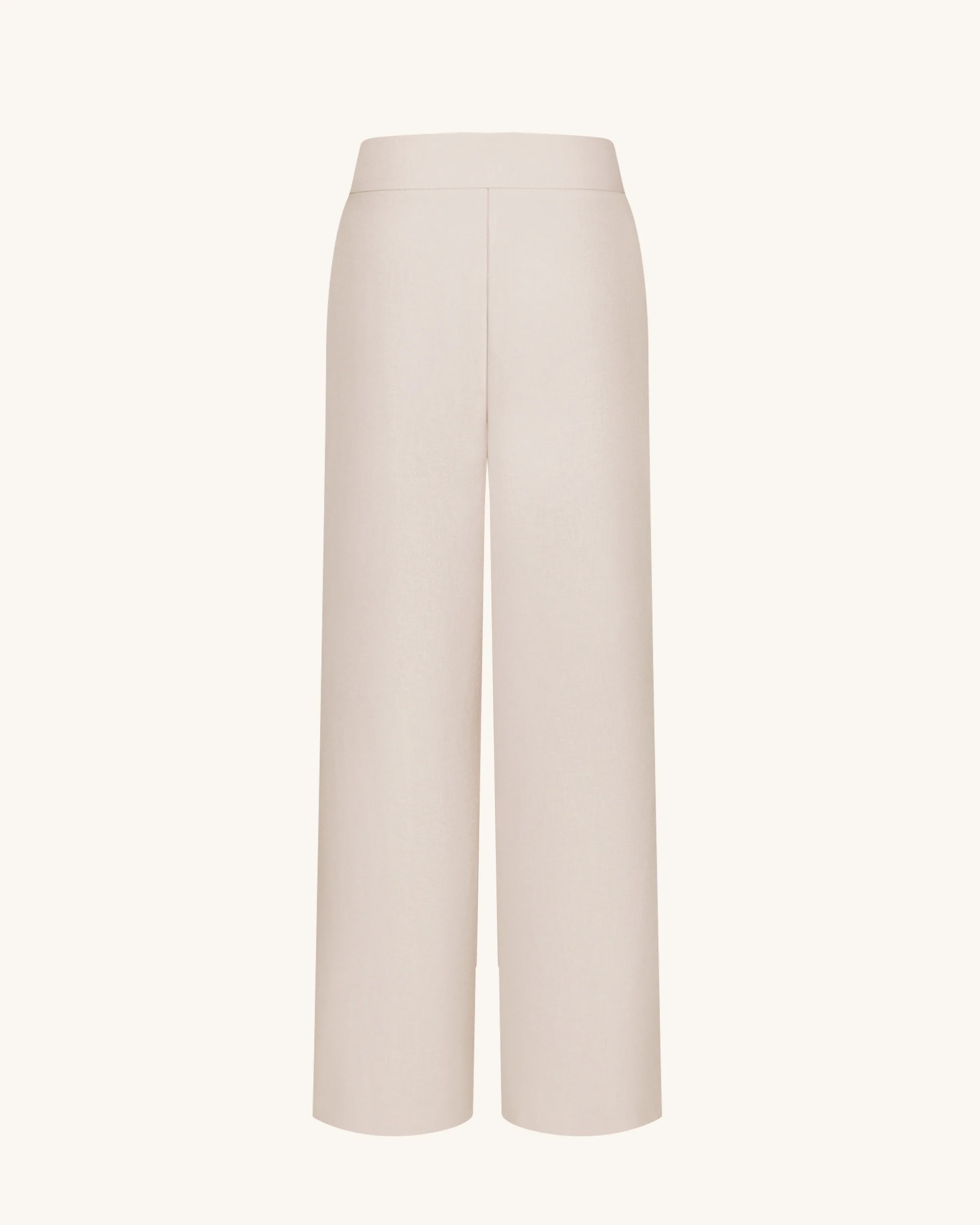Pleated Wide-Leg Trousers - Beige - Image 7