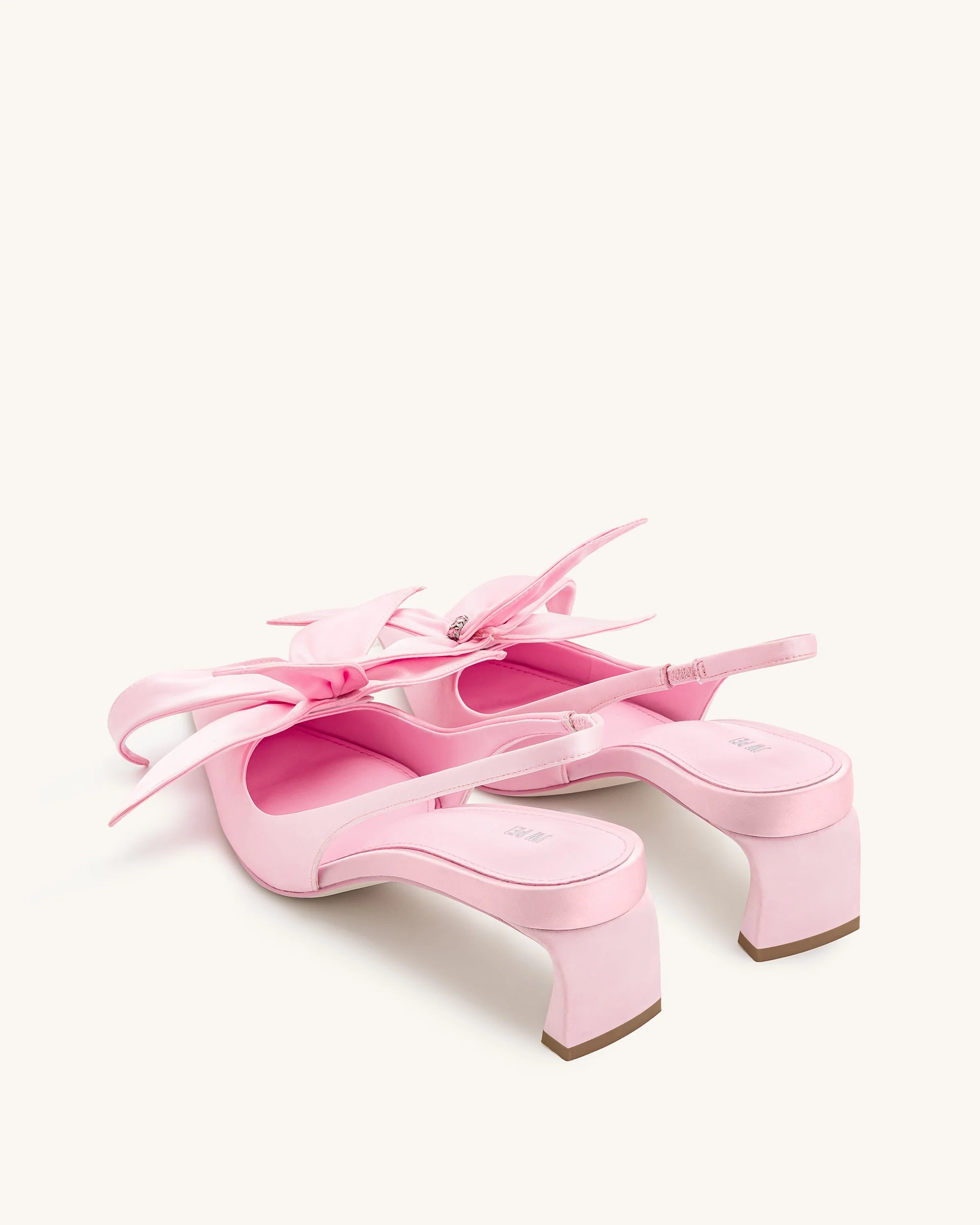 Queena Floral Appliques Slingback Pumps - Pink - Image 4